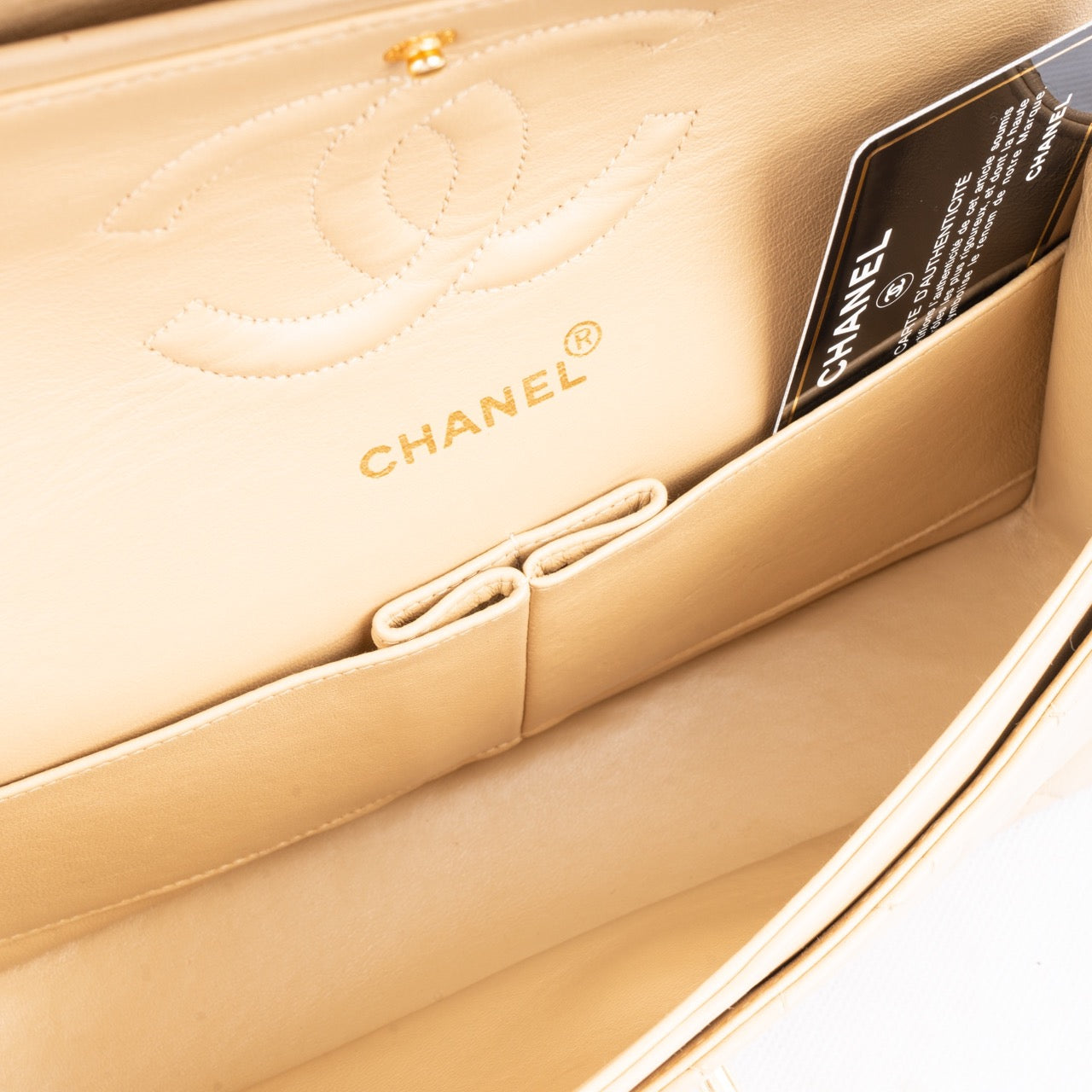 Chanel Quilted Lambskin 24K Gold Double Flap Bag Medium
