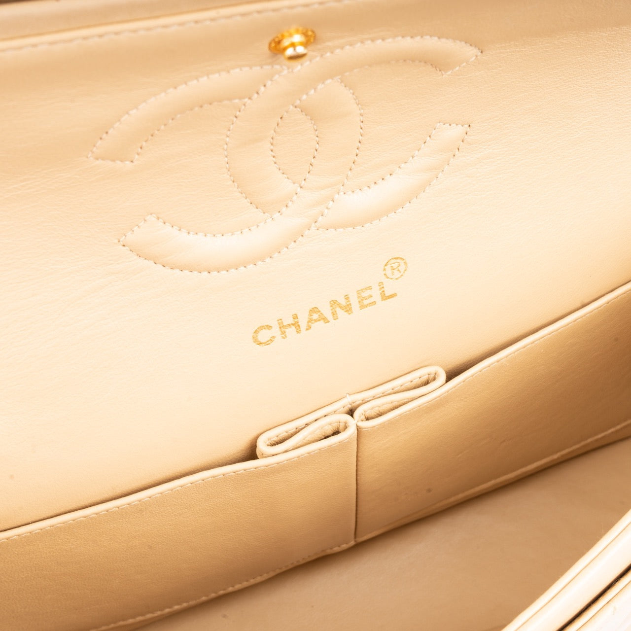 Chanel Quilted Lambskin 24K Gold Double Flap Bag Medium