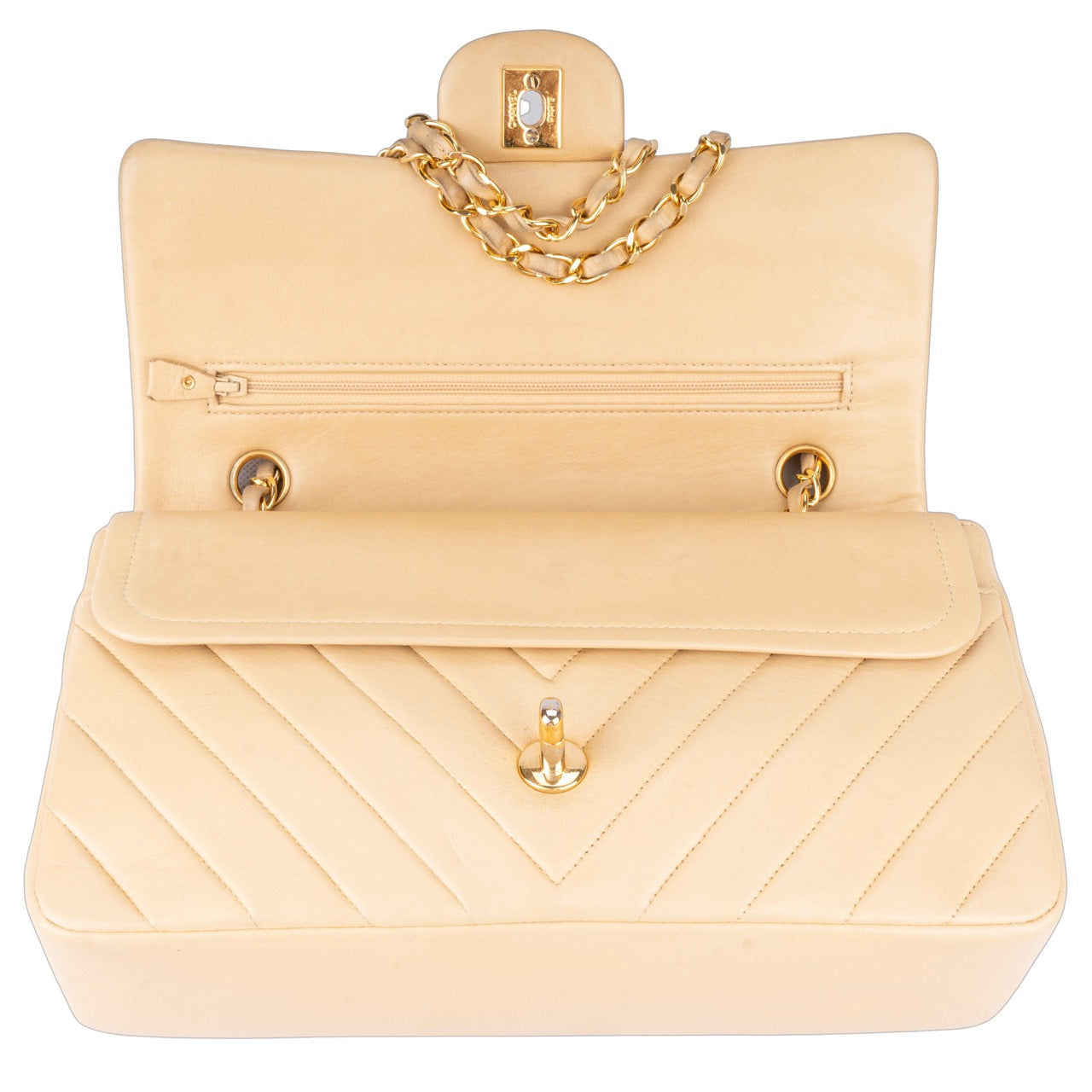 Chanel Chevron Lambskin Double Flap Bag Medium