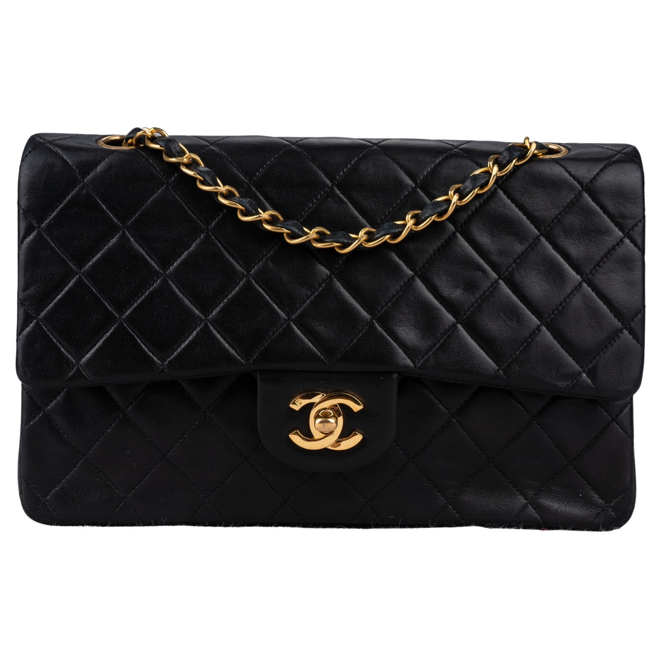 Chanel Quilted Lambskin 24K Gold Double Flap Bag