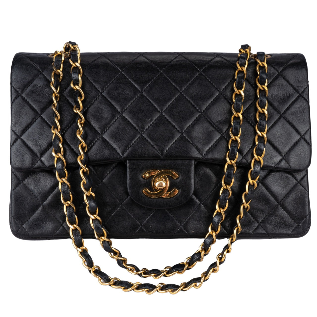 Chanel Quilted Lambskin 24K Gold Double Flap Bag