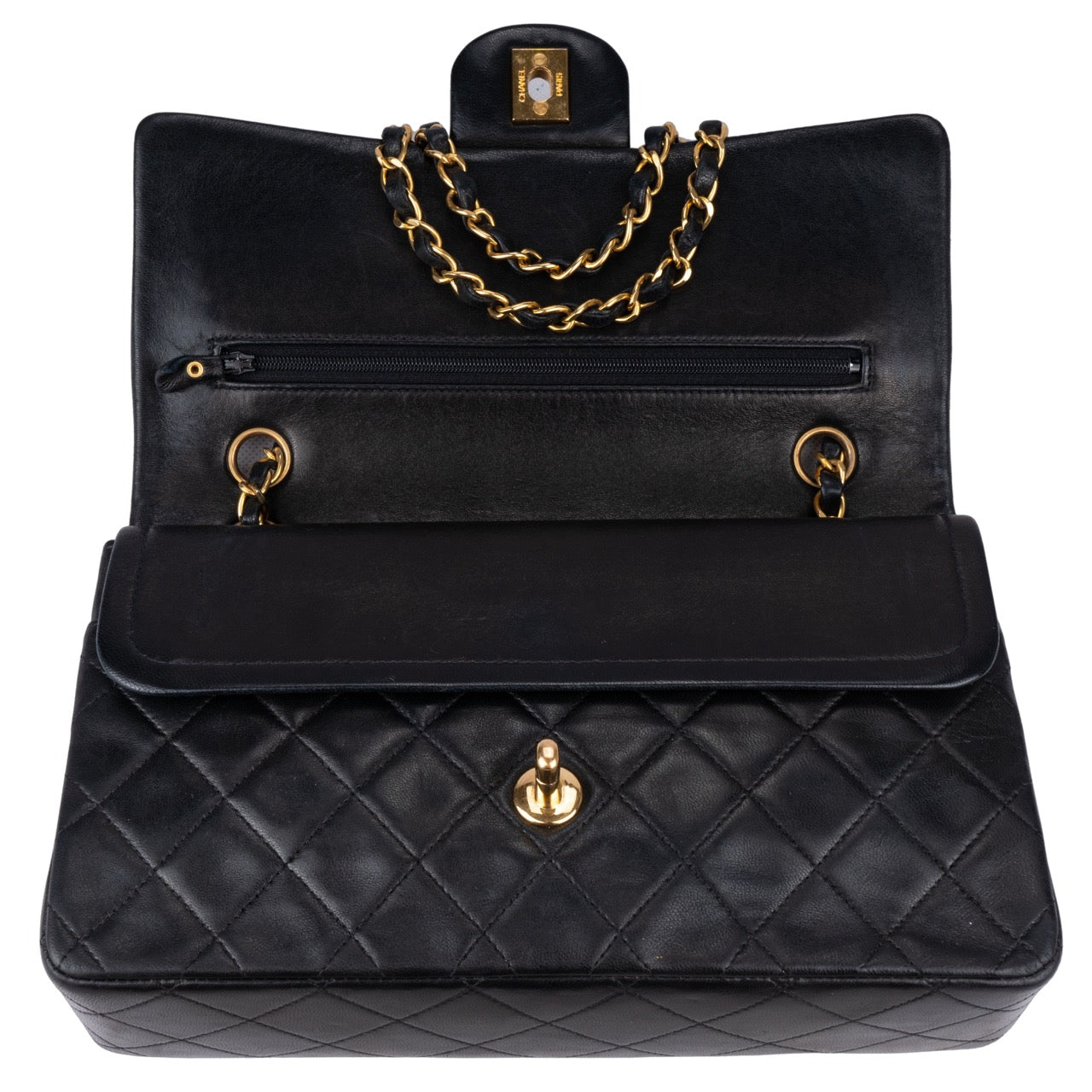 Chanel Quilted Lambskin 24K Gold Double Flap Bag