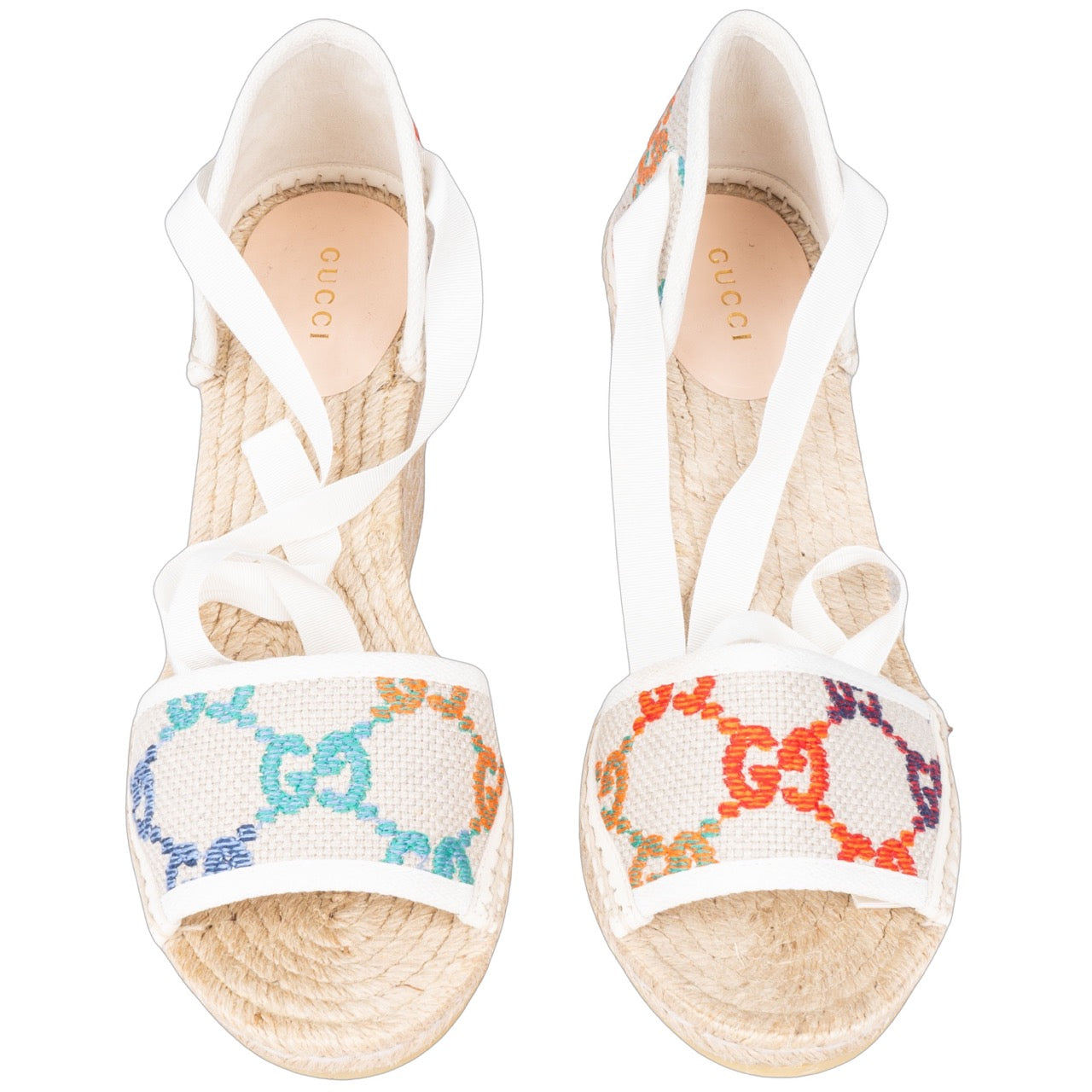 Gucci Multicolor Espadrilles Wedge Sandals (39)