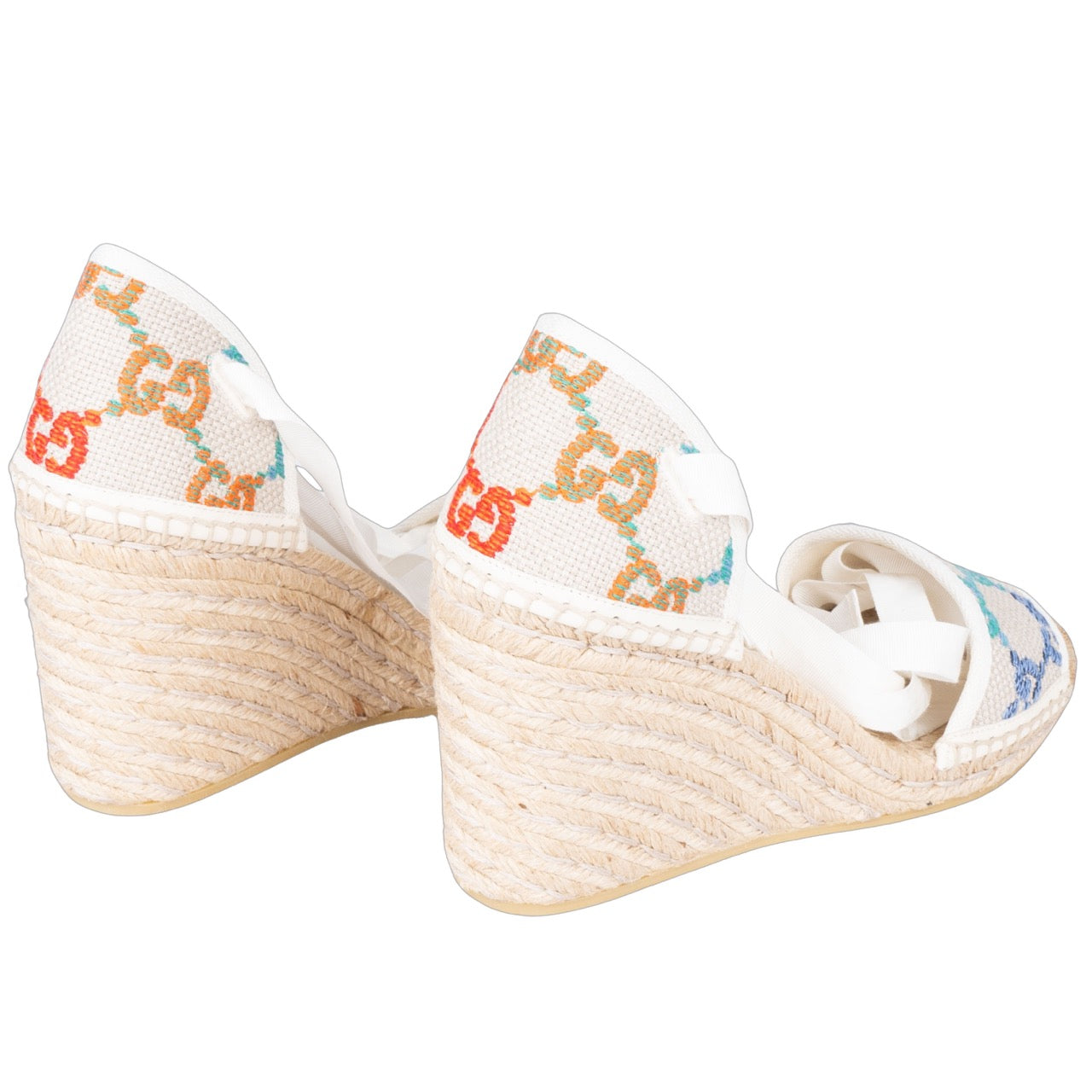 Gucci Multicolor Espadrilles Wedge Sandals (39)