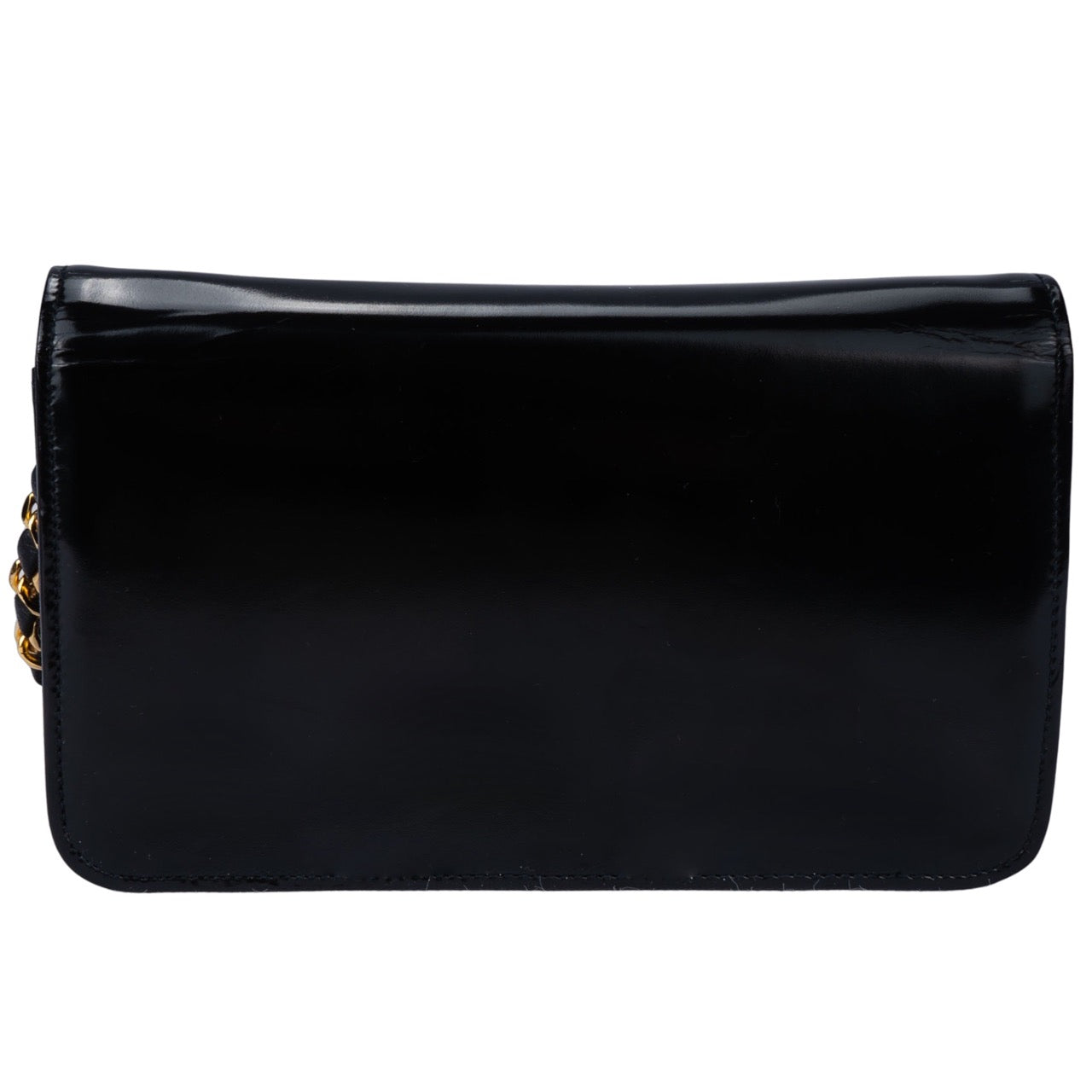 Chanel 24K Gold Patent Leather Single Flap Bag WOC