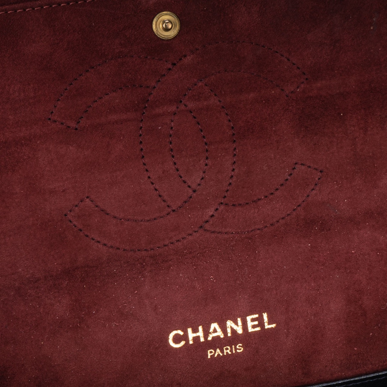 Chanel Quilted Suede Leather Double Flap Bag