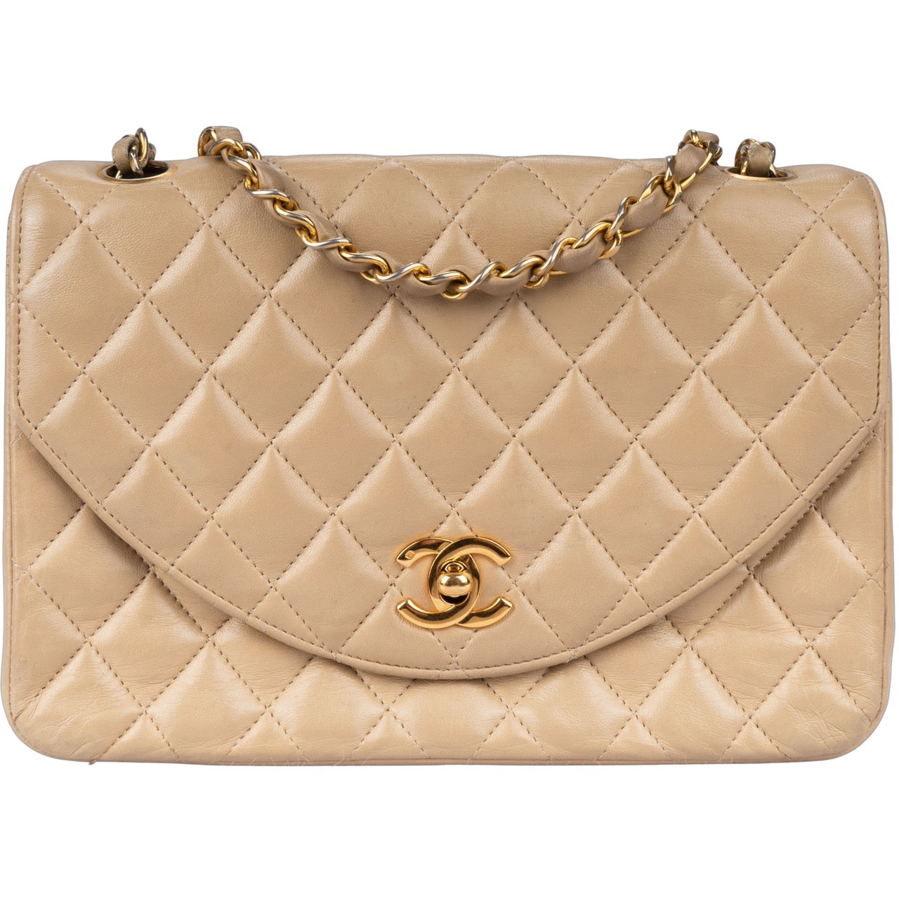 Chanel Quilted Lambskin 24K Gold Single Flap Crossbody Bag