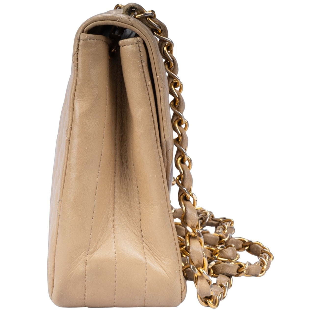 Chanel Quilted Lambskin 24K Gold Single Flap Crossbody Bag