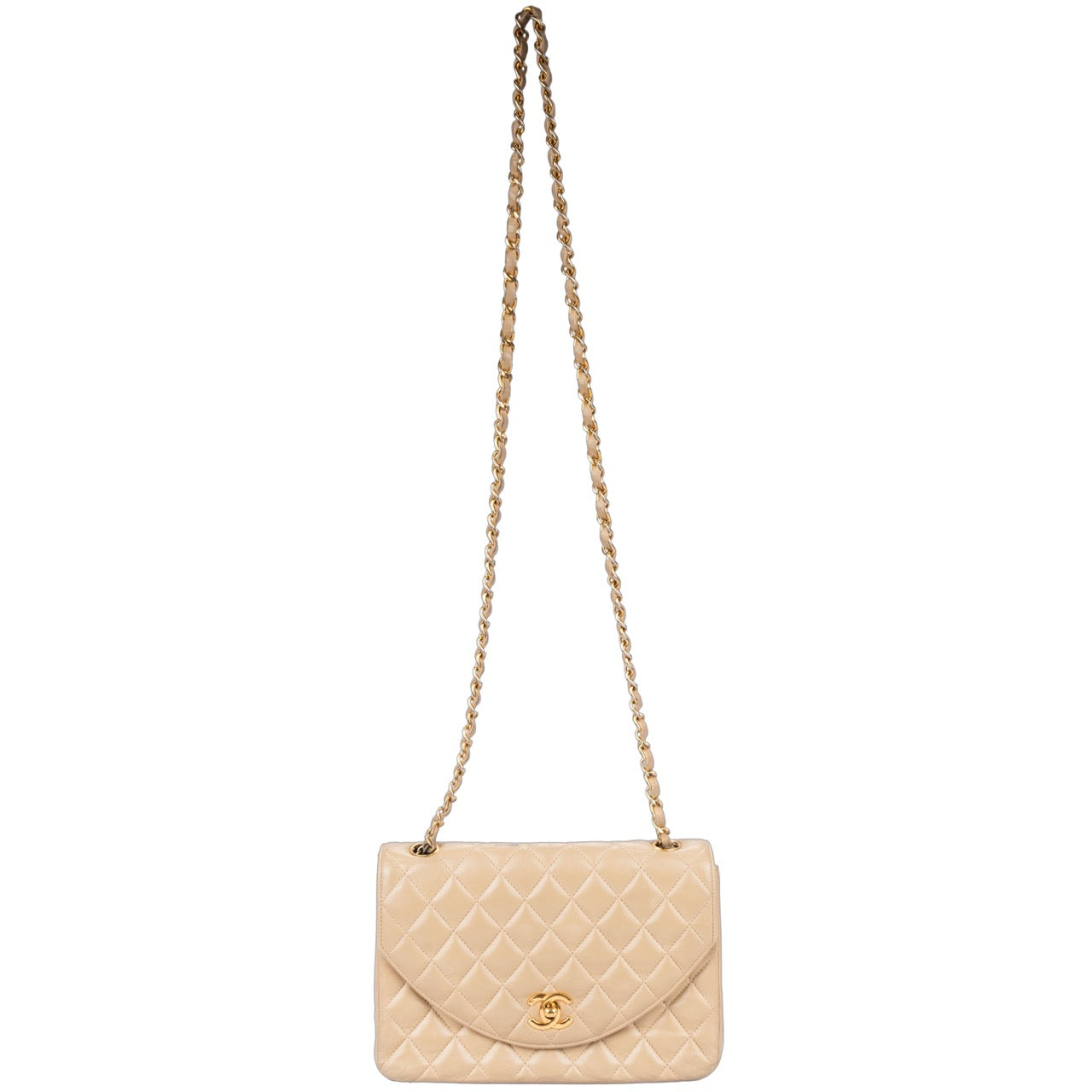 Chanel Quilted Lambskin 24K Gold Single Flap Crossbody Bag