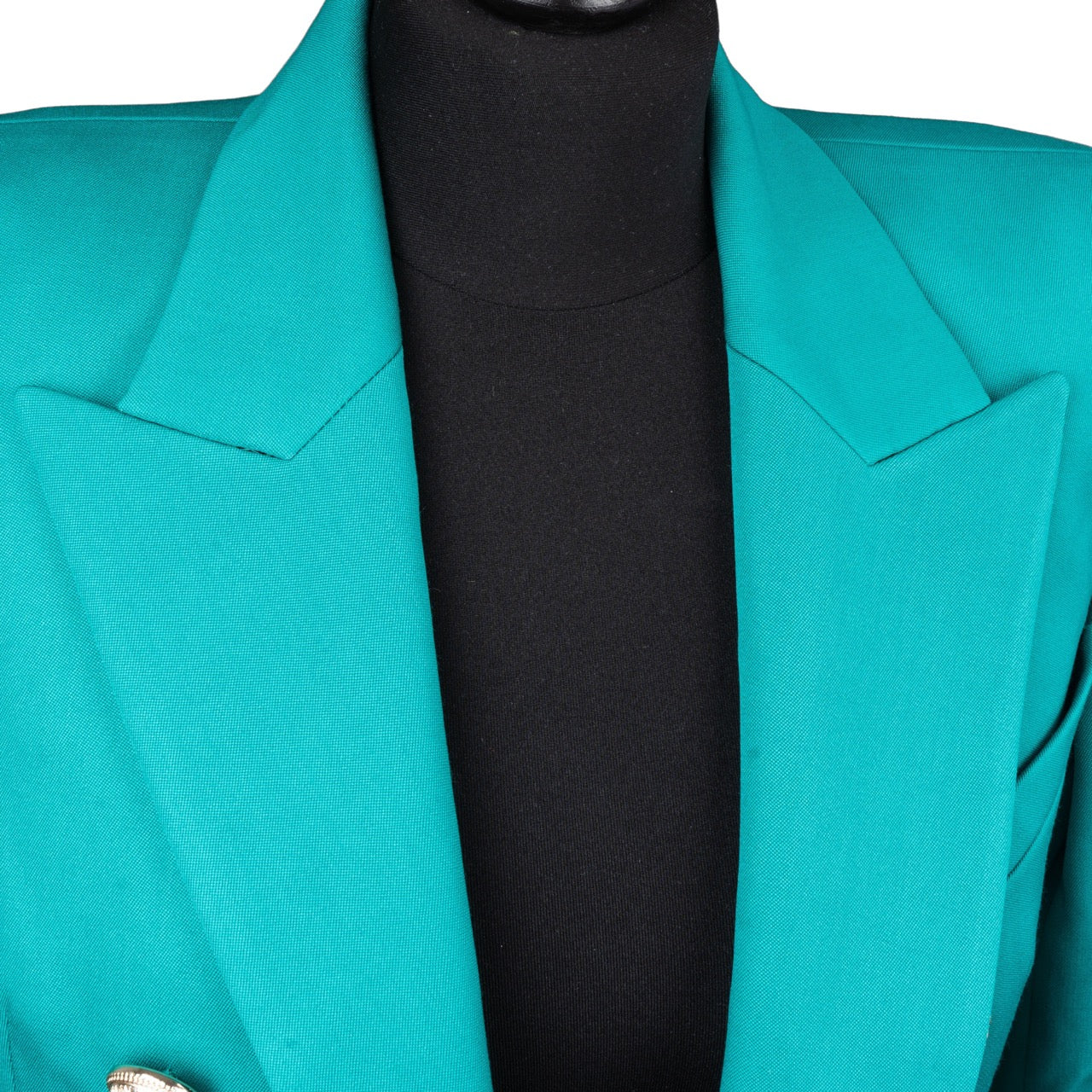 Balmain Cyan Golden Button Blazer (D38 / FR40 / L)