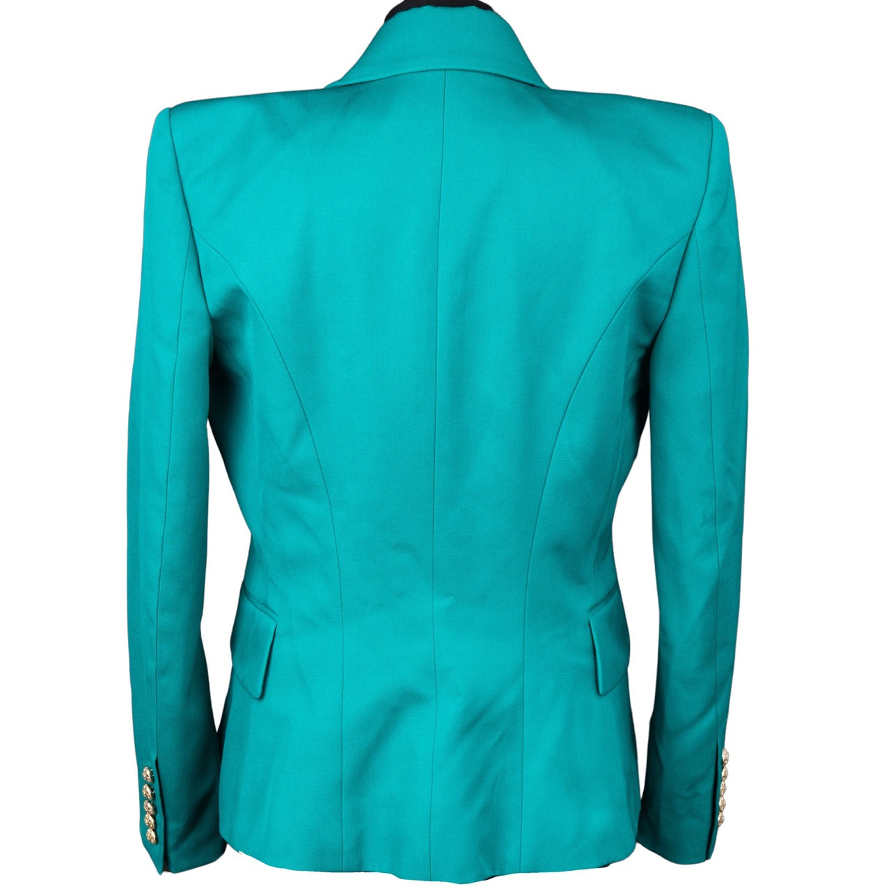 Balmain Cyan Golden Button Blazer (D38 / FR40 / L)