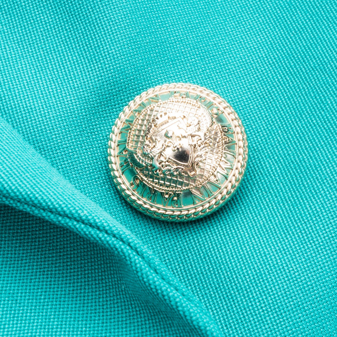 Balmain Cyan Golden Button Blazer (D38 / FR40 / L)