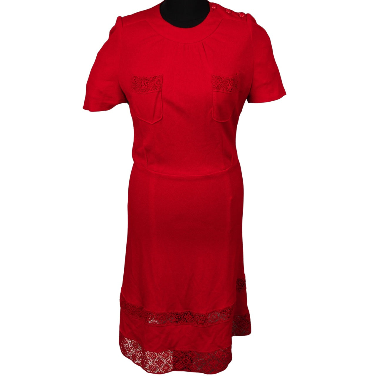 Louis Vuitton Red Monogram Viscose Dress (D38 / FR40)