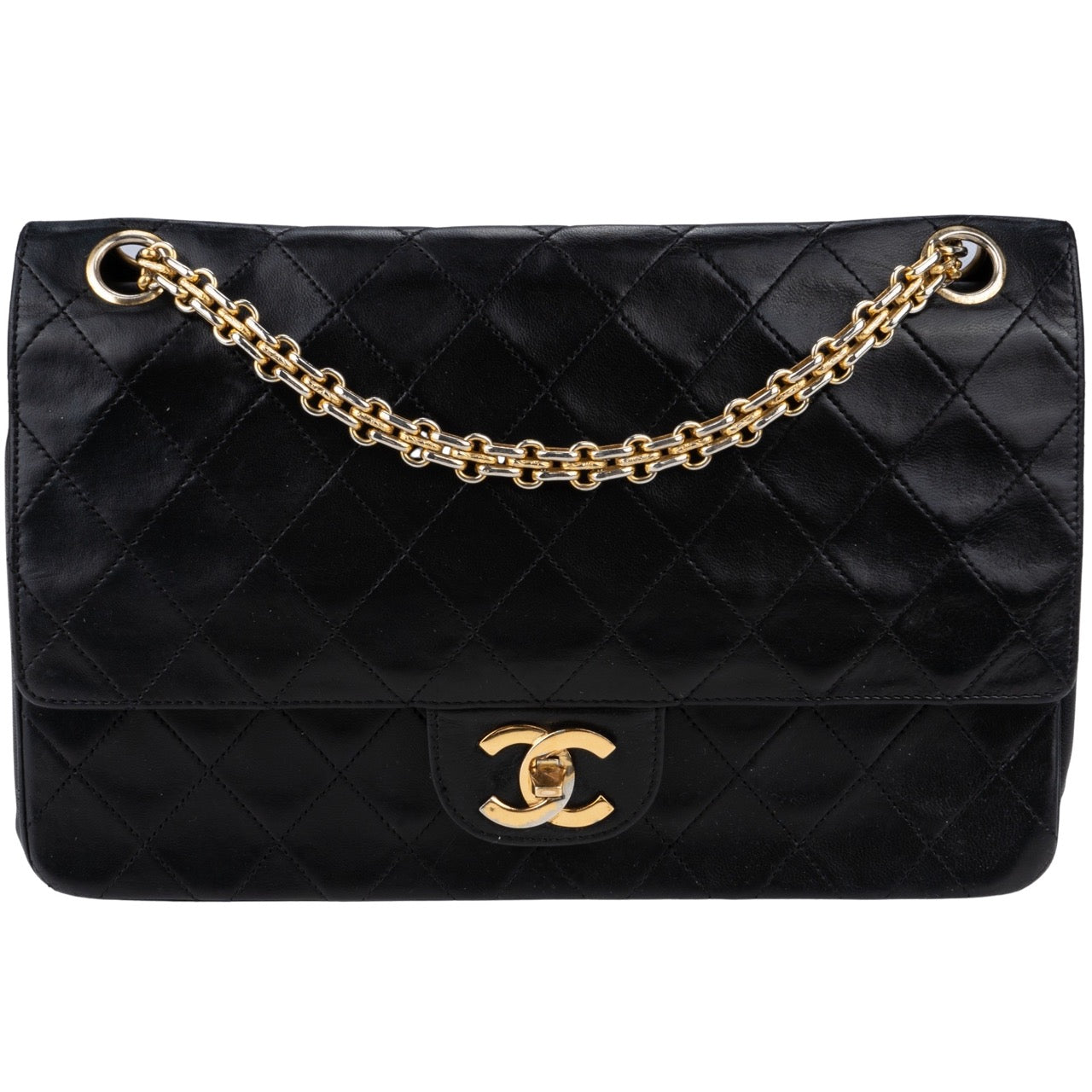 Chanel Quilted Lambskin 24K Gold Double Flap Bag