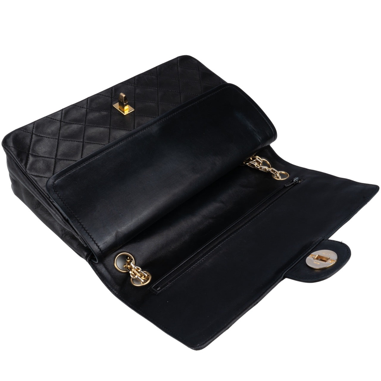 Chanel Quilted Lambskin 24K Gold Double Flap Bag
