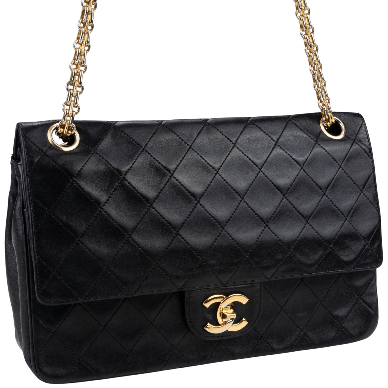 Chanel Quilted Lambskin 24K Gold Double Flap Bag
