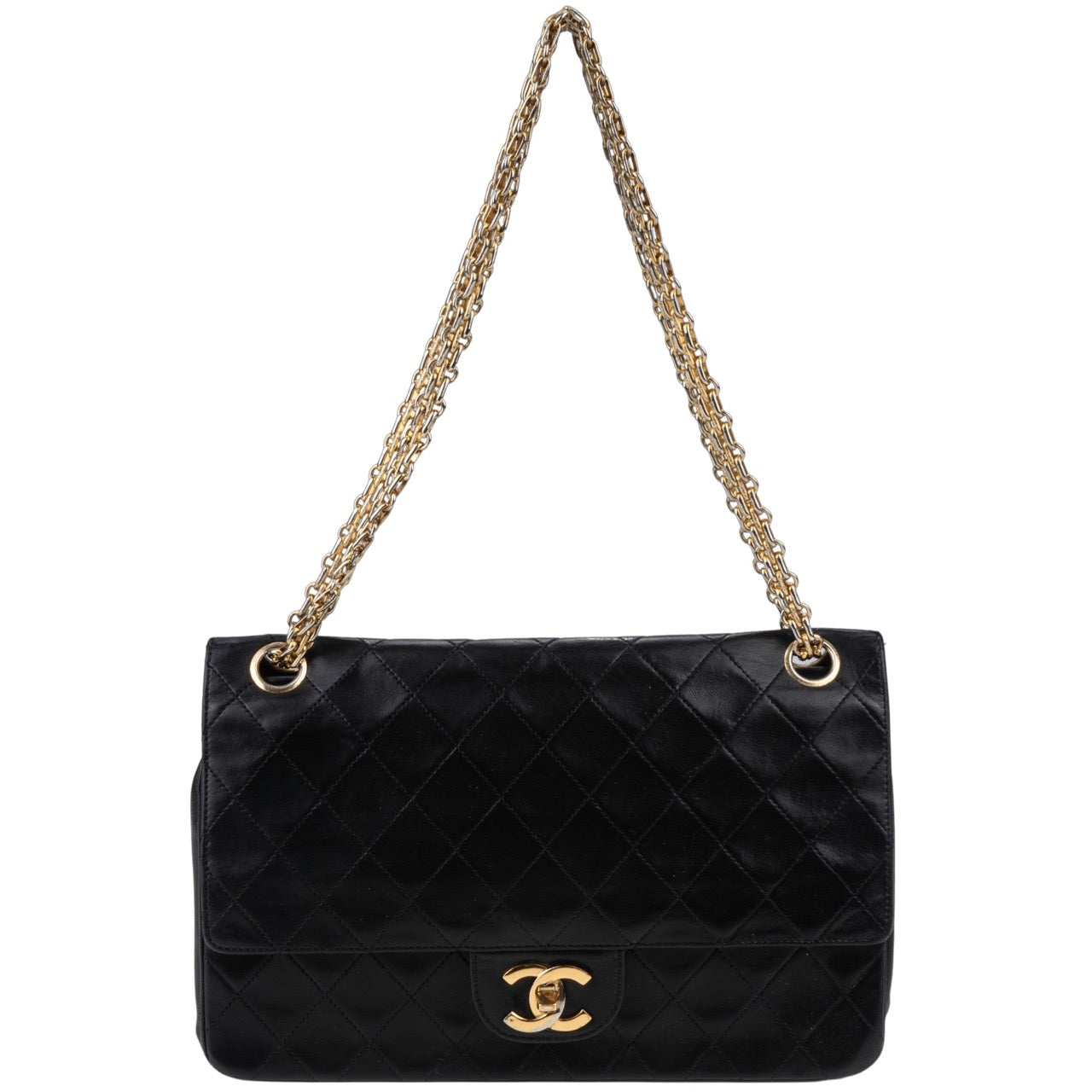 Chanel Quilted Lambskin 24K Gold Double Flap Bag