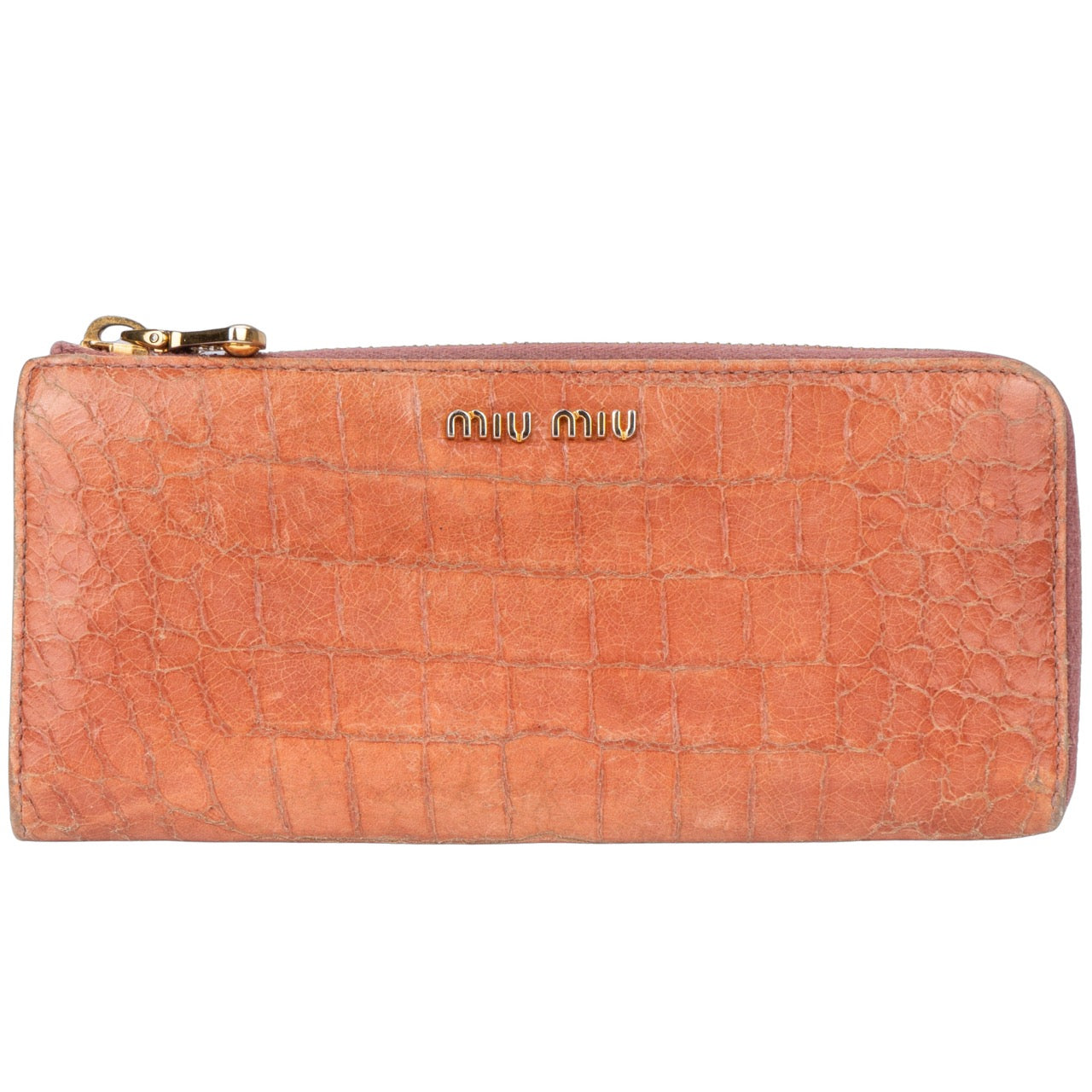 Miu Miu Croco Long Wallet