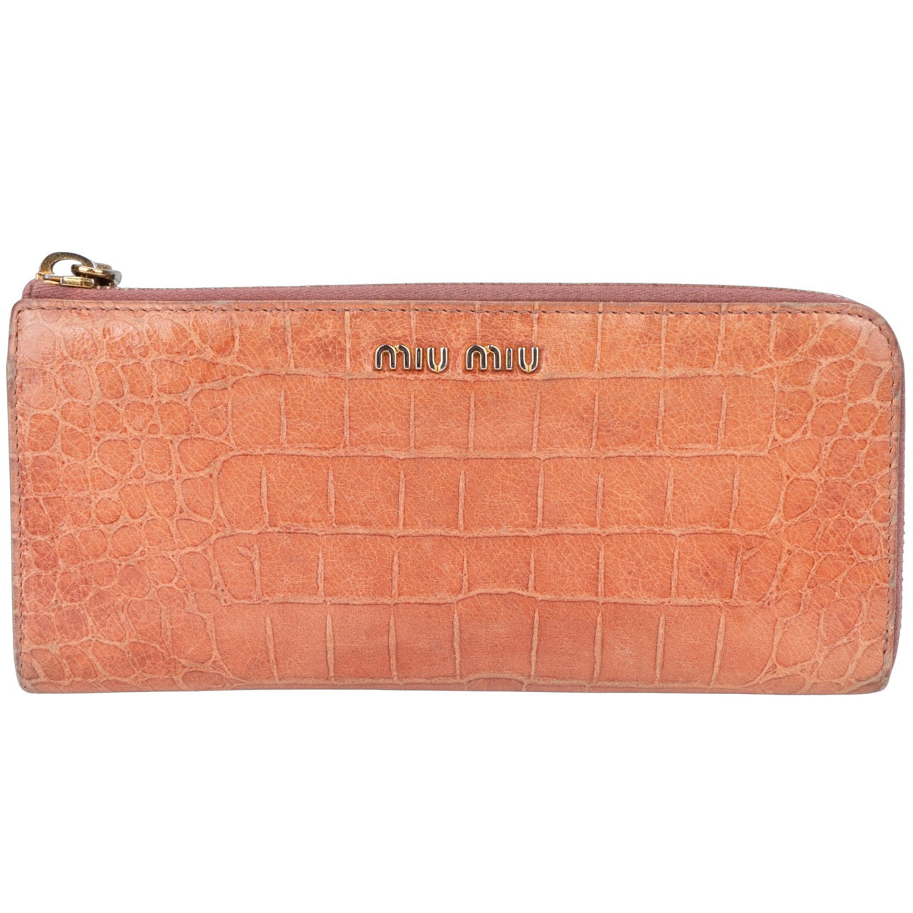 Miu Miu Croco Long Wallet