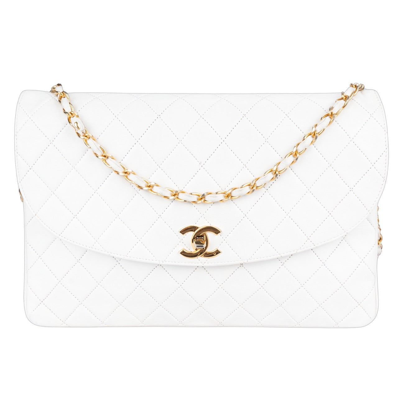 Chanel Quilted Lambskin 24K Gold Single Flap Bag
