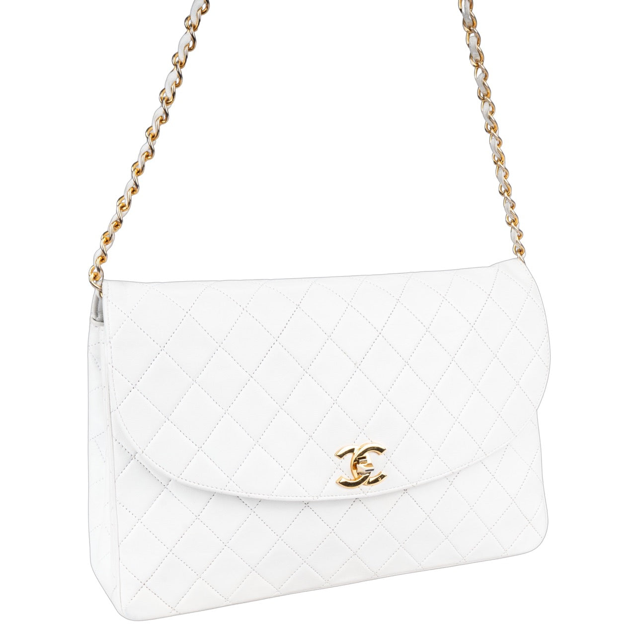 Chanel Quilted Lambskin 24K Gold Single Flap Bag