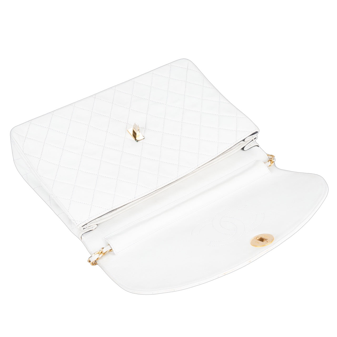 Chanel Quilted Lambskin 24K Gold Single Flap Bag