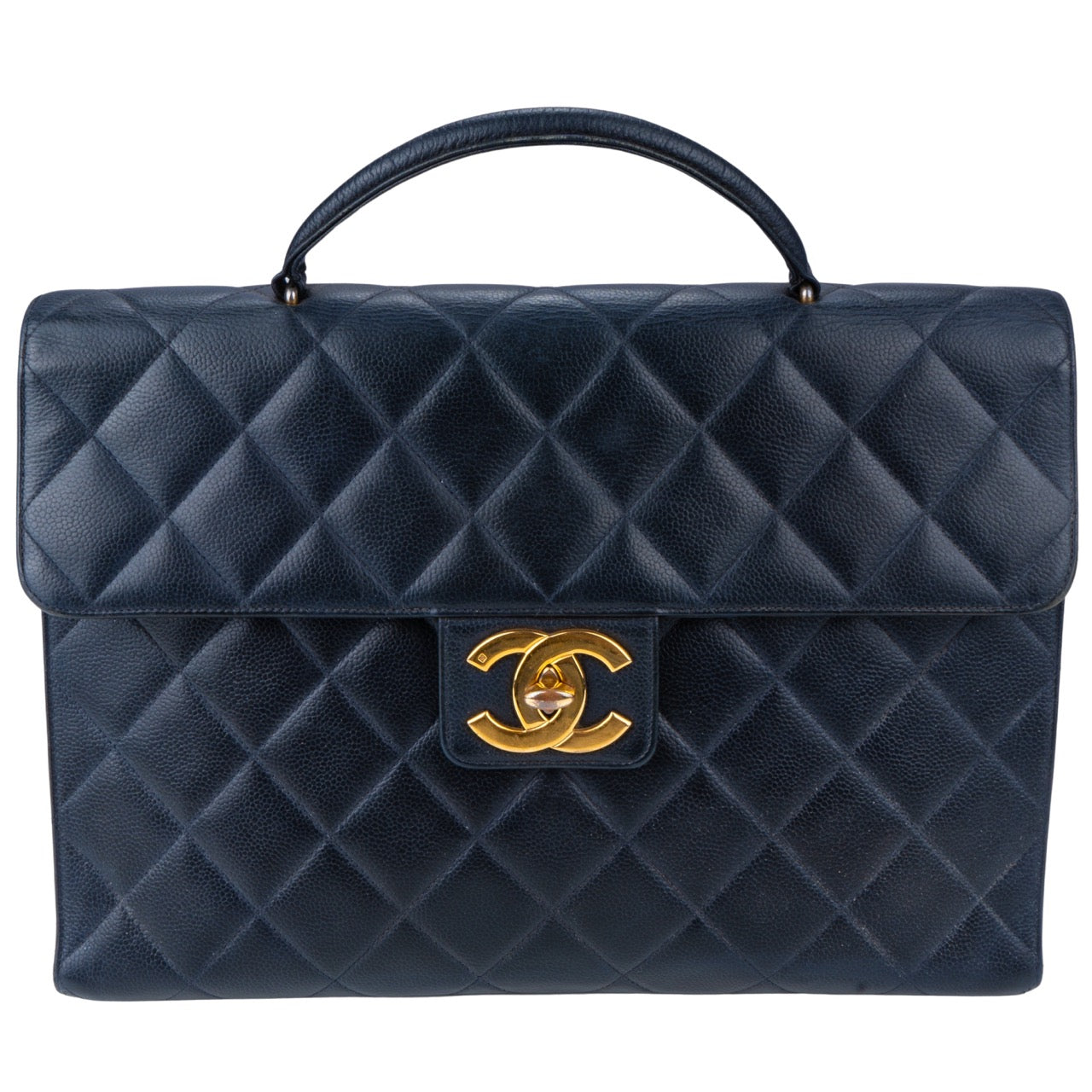Chanel Quilted Lambskin 24K Gold Business Bag
