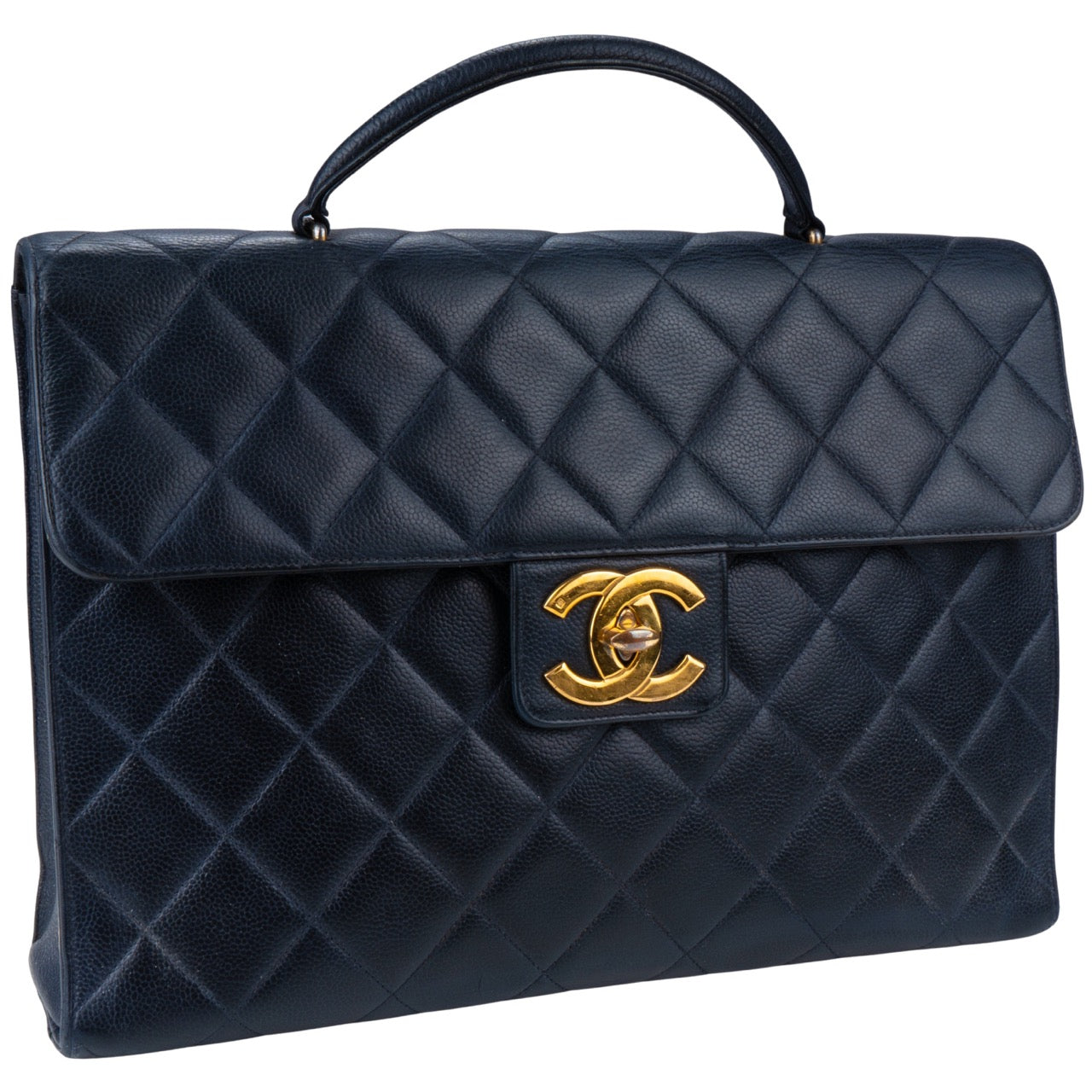 Chanel Quilted Lambskin 24K Gold Business Bag