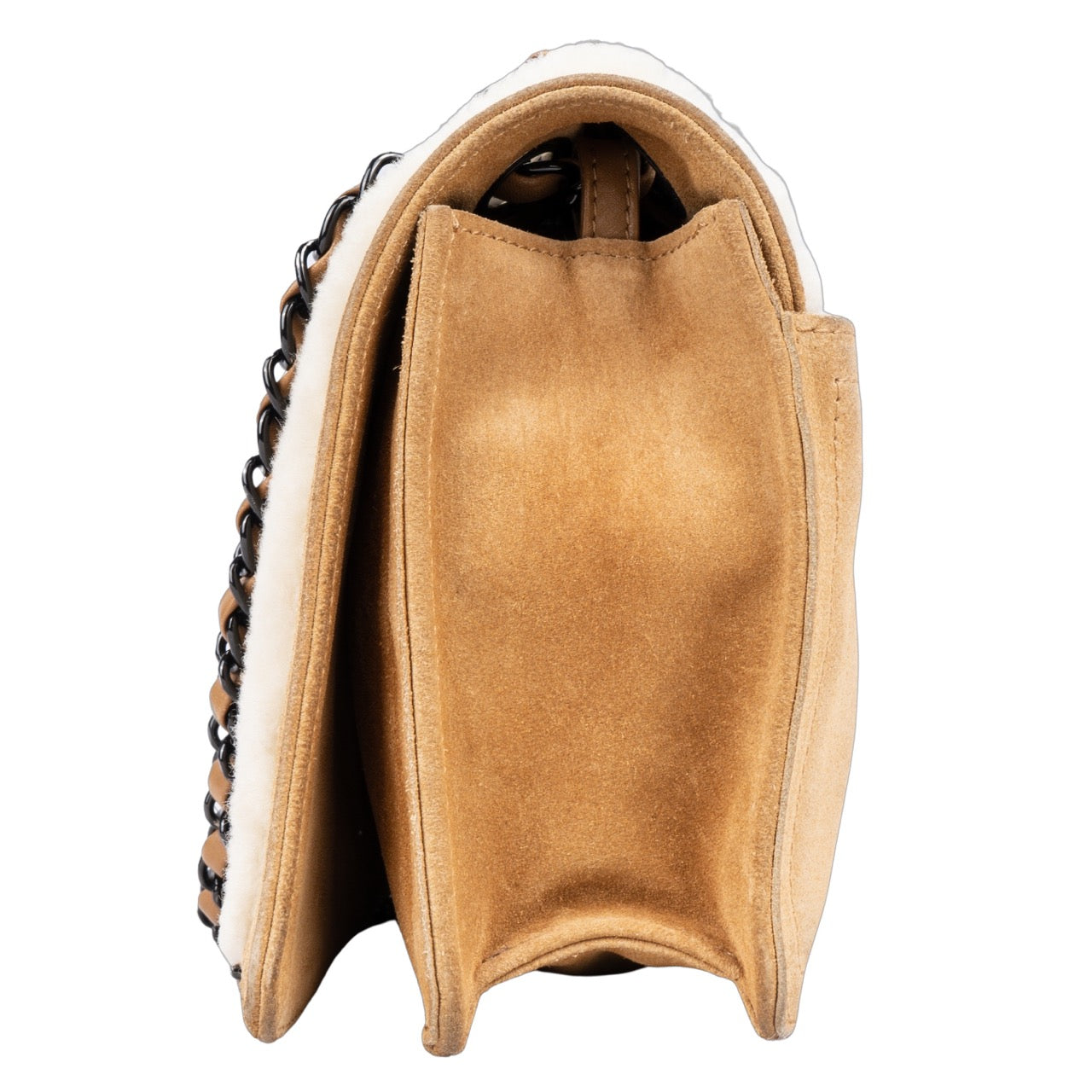 Chanel Suede Cambon CC Leather Single Flap Bag