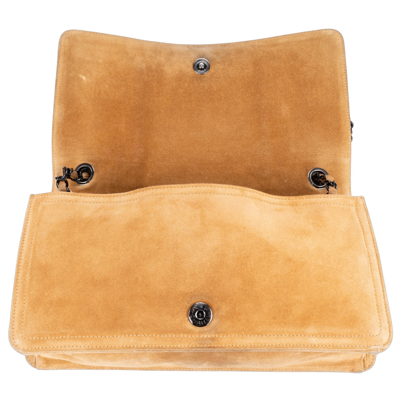 Chanel Suede Cambon CC Leather Single Flap Bag