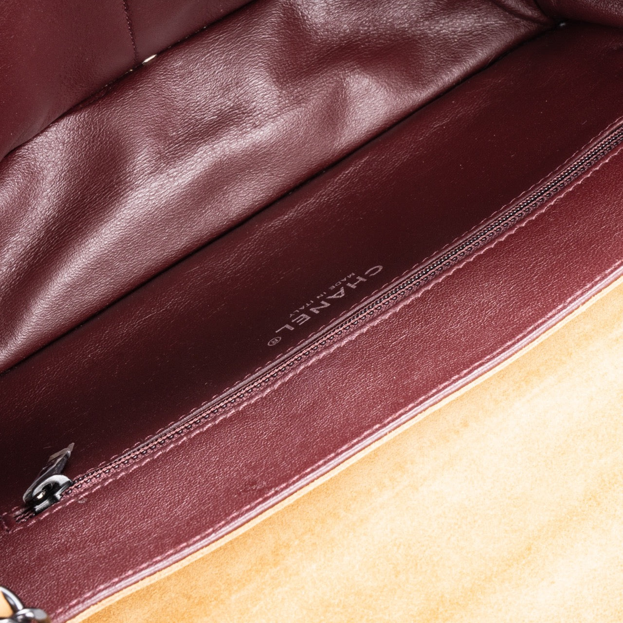 Chanel Suede Cambon CC Leather Single Flap Bag