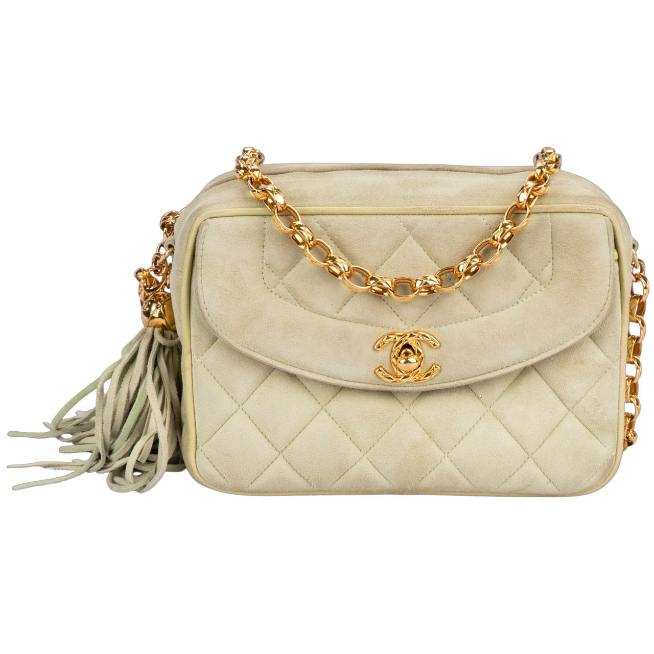 Chanel Suede Mini Mint Crossbody Bag