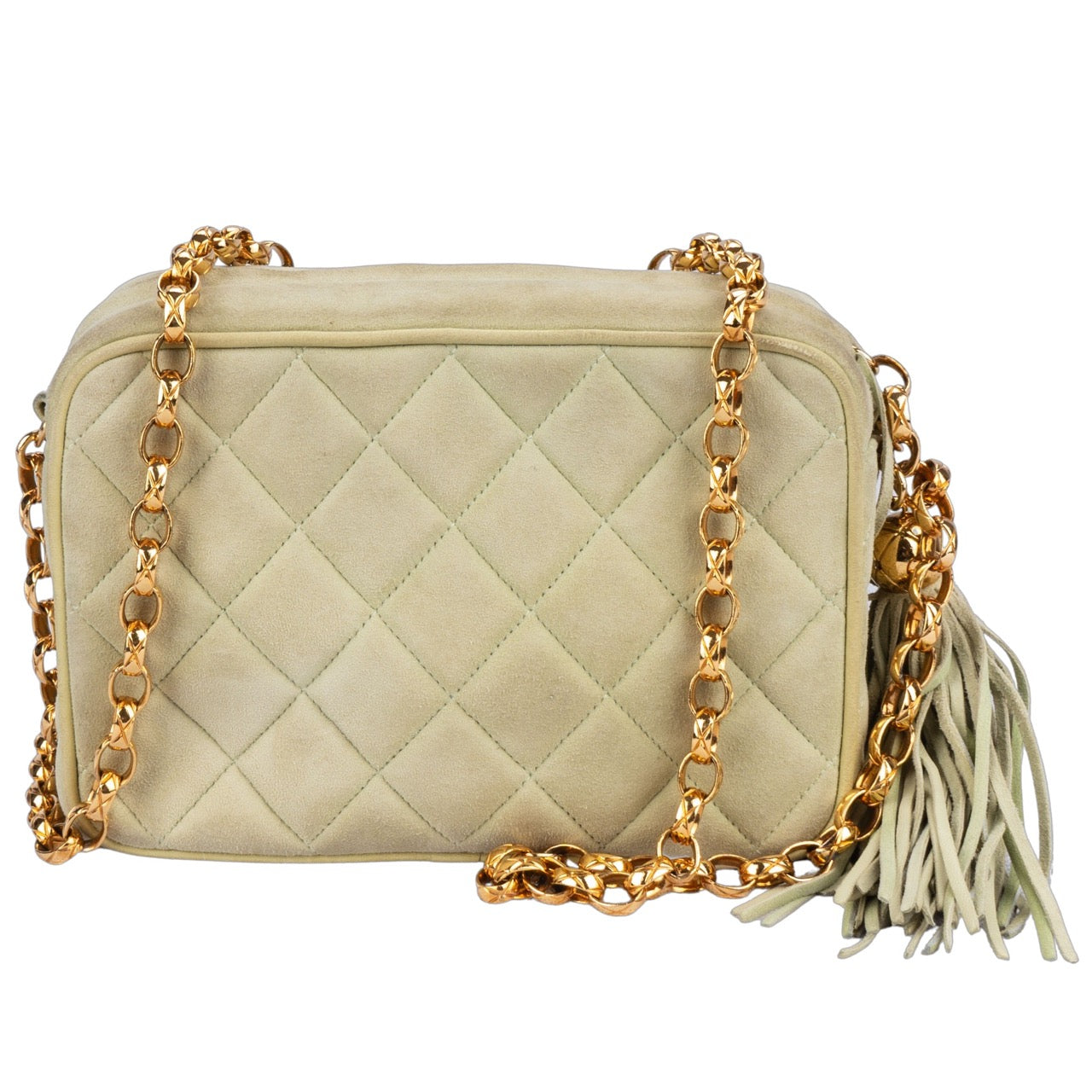 Chanel Suede Mini Mint Crossbody Bag