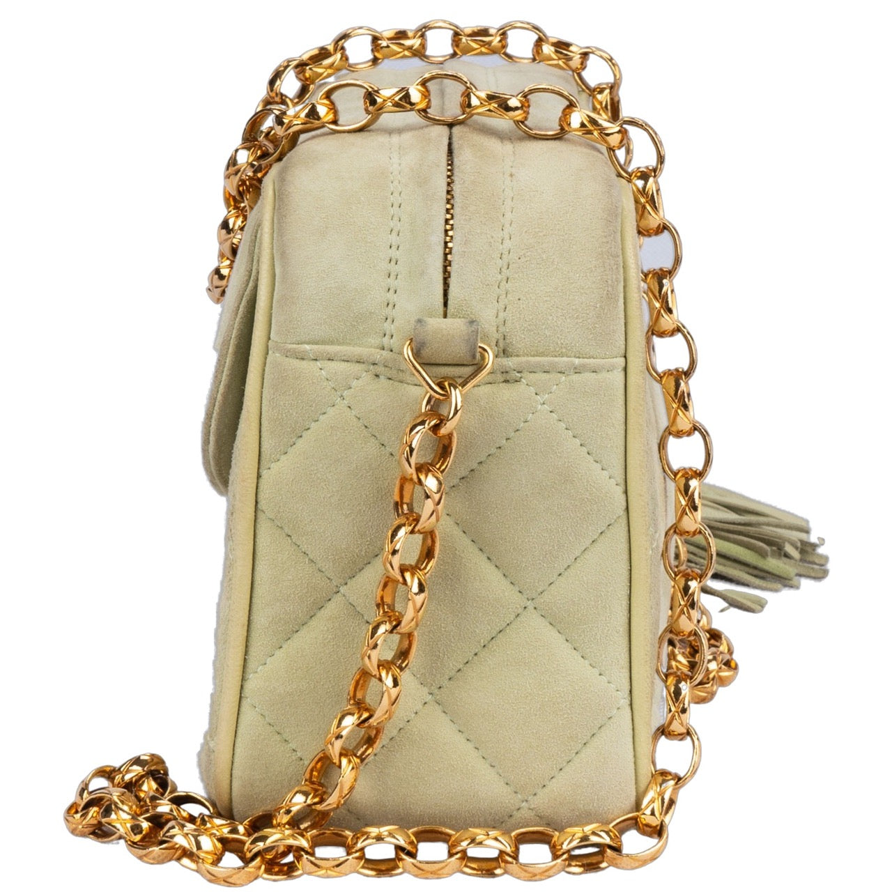 Chanel Suede Mini Mint Crossbody Bag
