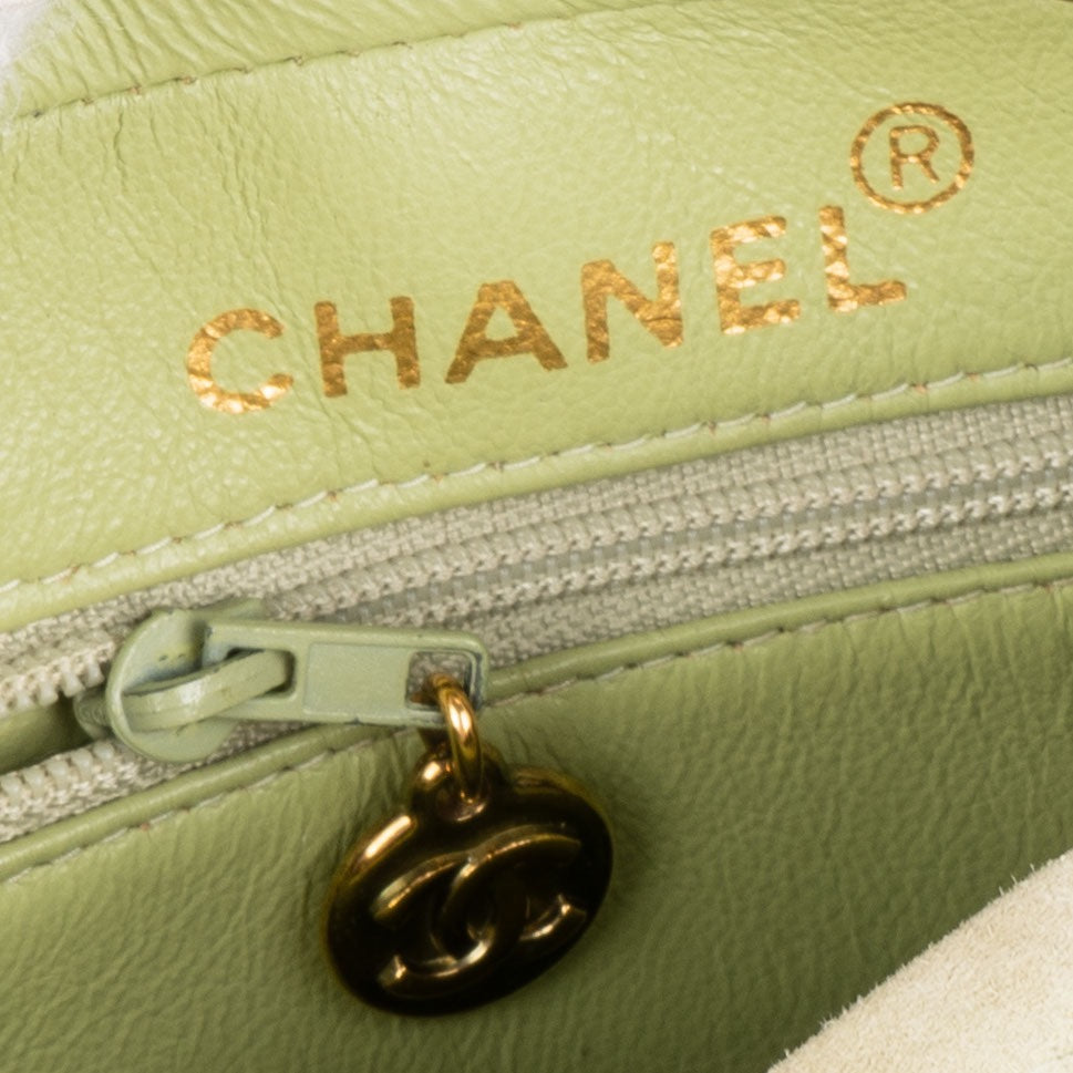 Chanel Suede Mini Mint Crossbody Bag