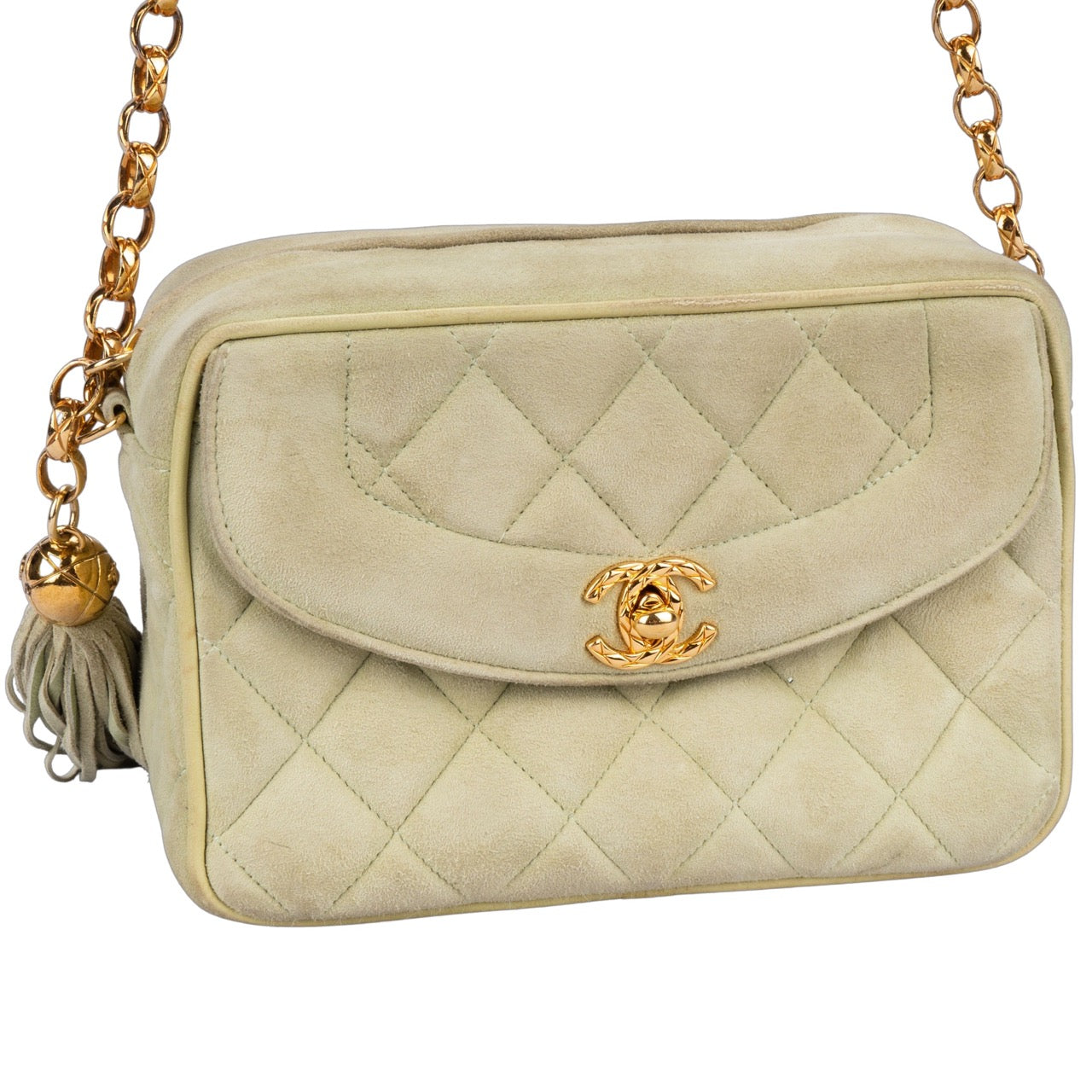 Chanel Suede Mini Mint Crossbody Bag