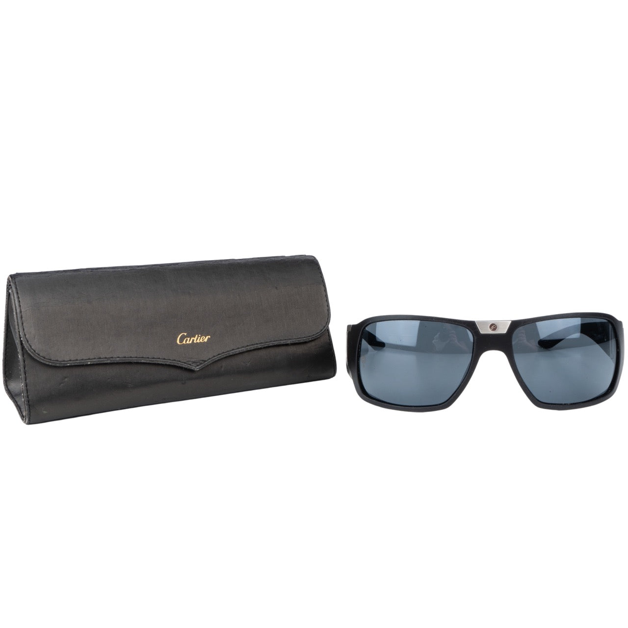 Cartier Santos Black Matte Rubber Shades