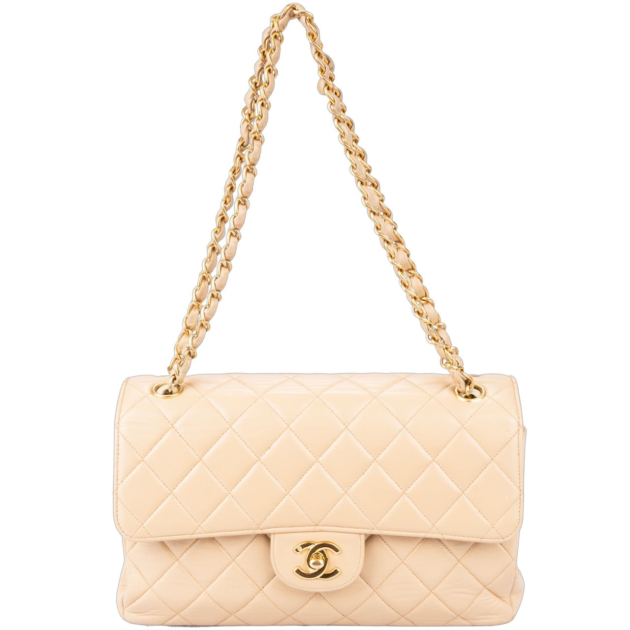 Chanel Quilted Lambskin 24K Gold Two Face Flap Bag