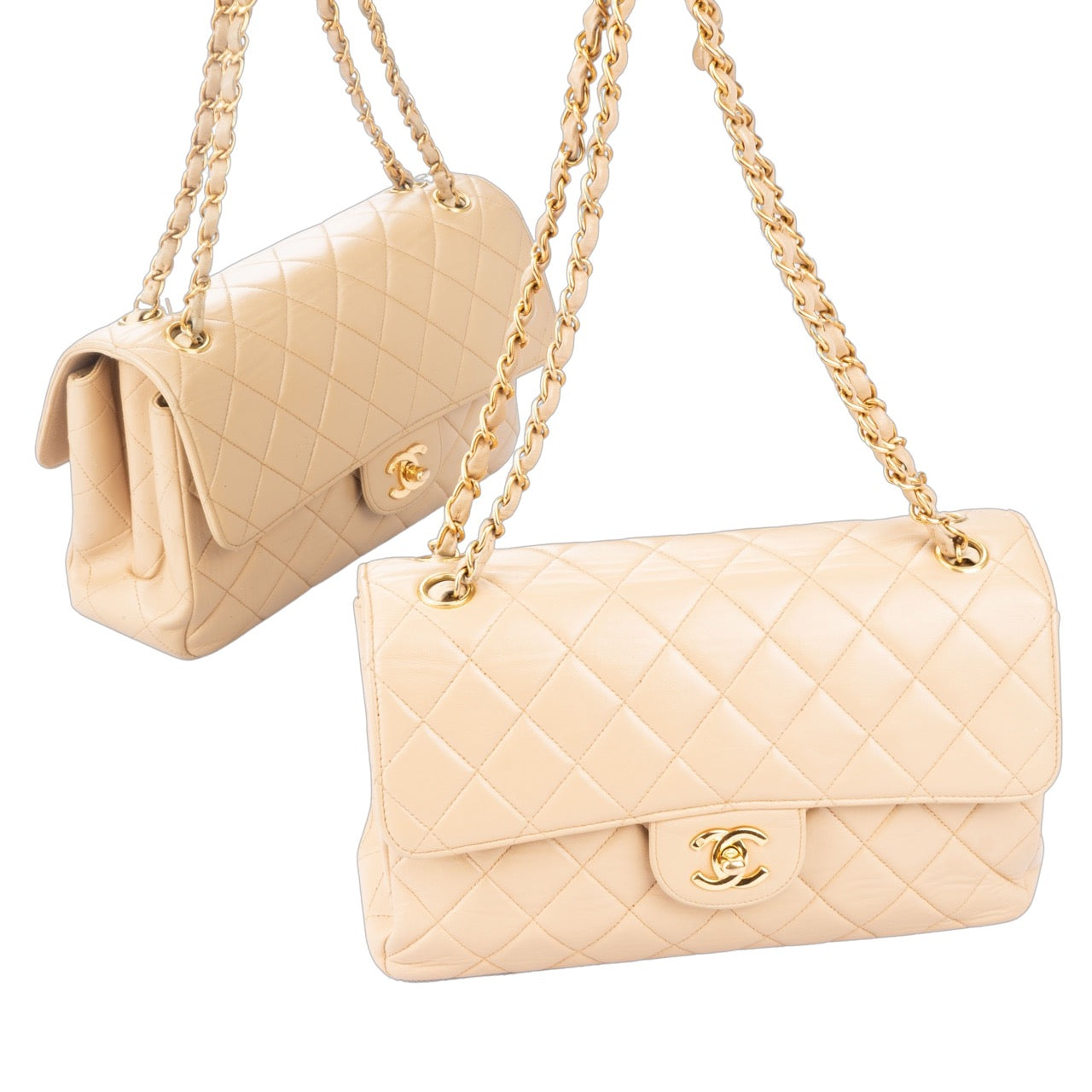 Chanel Quilted Lambskin 24K Gold Two Face Flap Bag