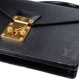 Louis Vuitton Noir Epi Leather Concorde Handbag