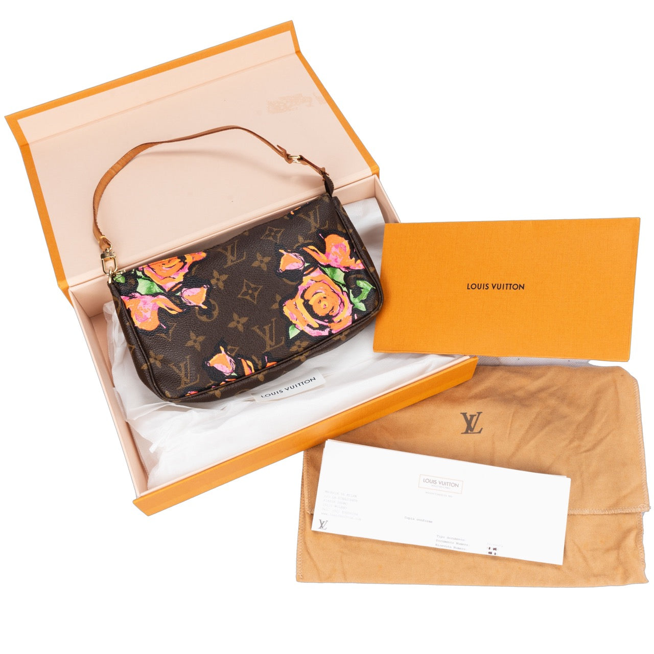 Louis Vuitton Roses By Stephen Sprouse Monogram Pochette Accessoires