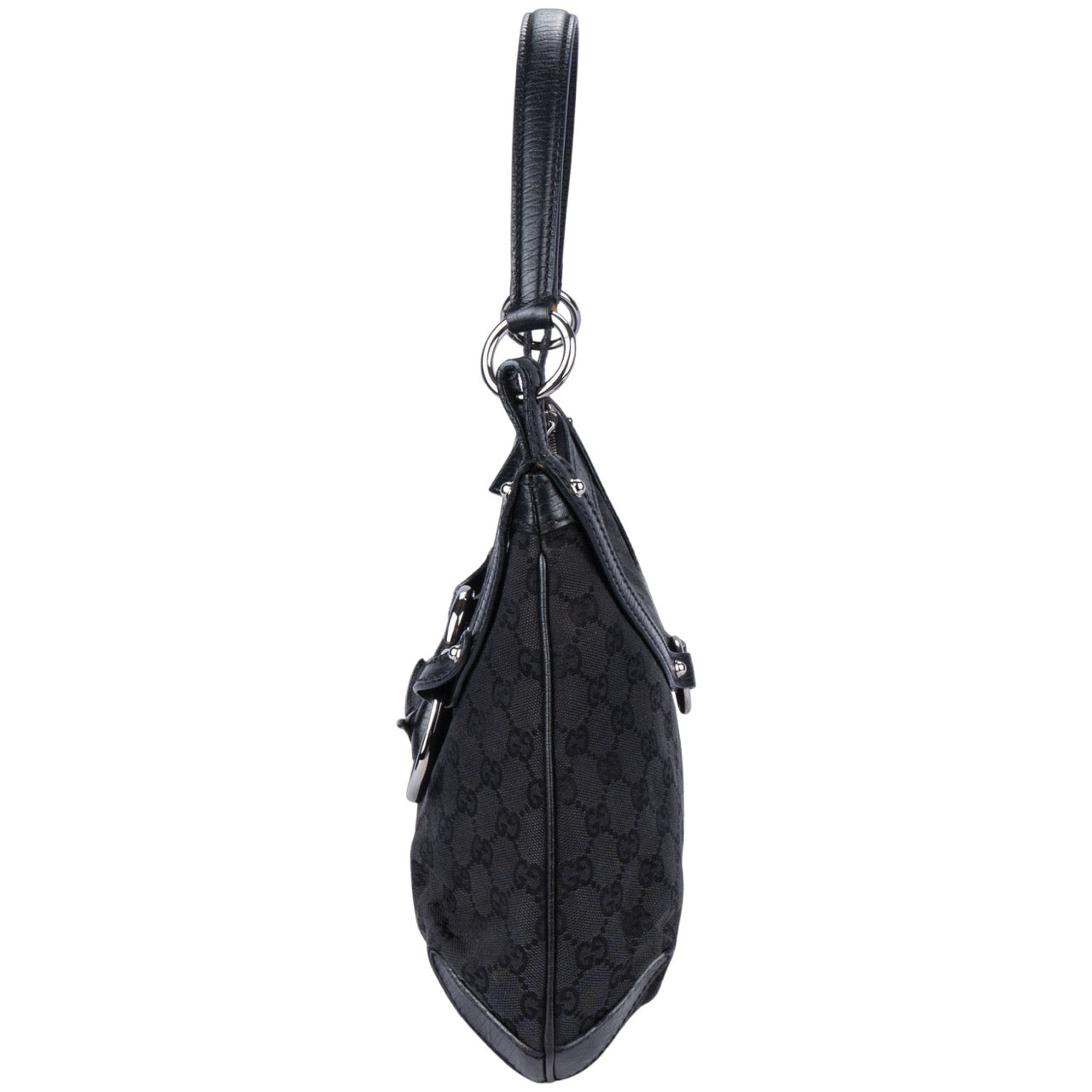 Gucci Canvas Monogram Horsebit Hobo Bag