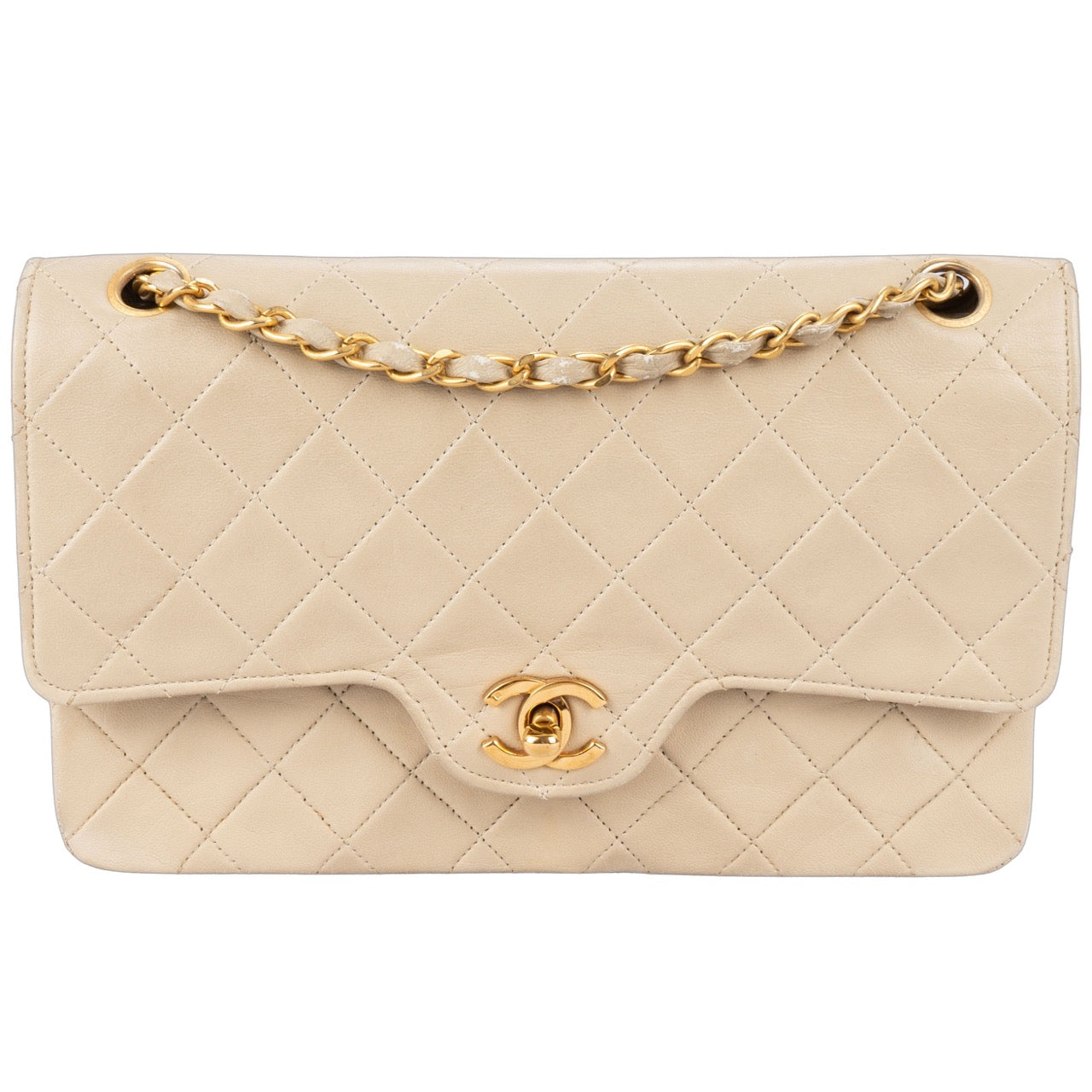 Chanel Quilted Lambskin 24K Gold Double Flap Bag