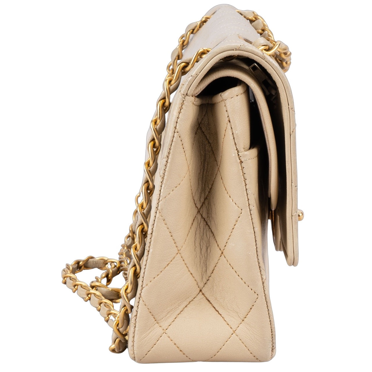 Chanel Quilted Lambskin 24K Gold Double Flap Bag