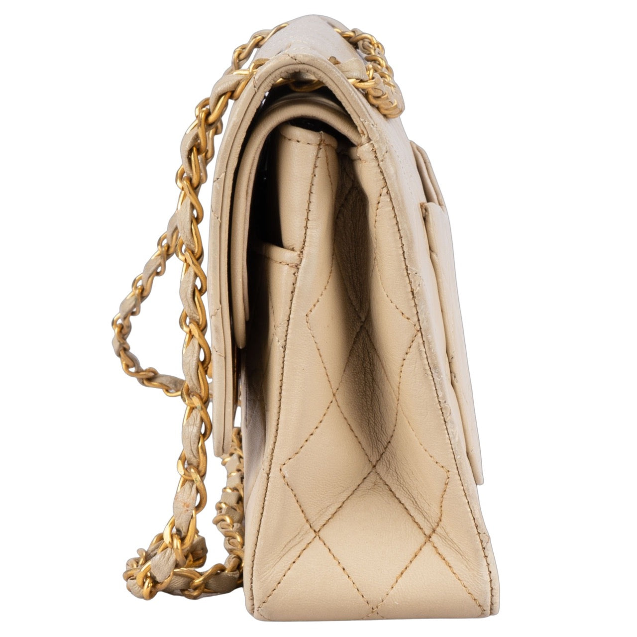 Chanel Quilted Lambskin 24K Gold Double Flap Bag