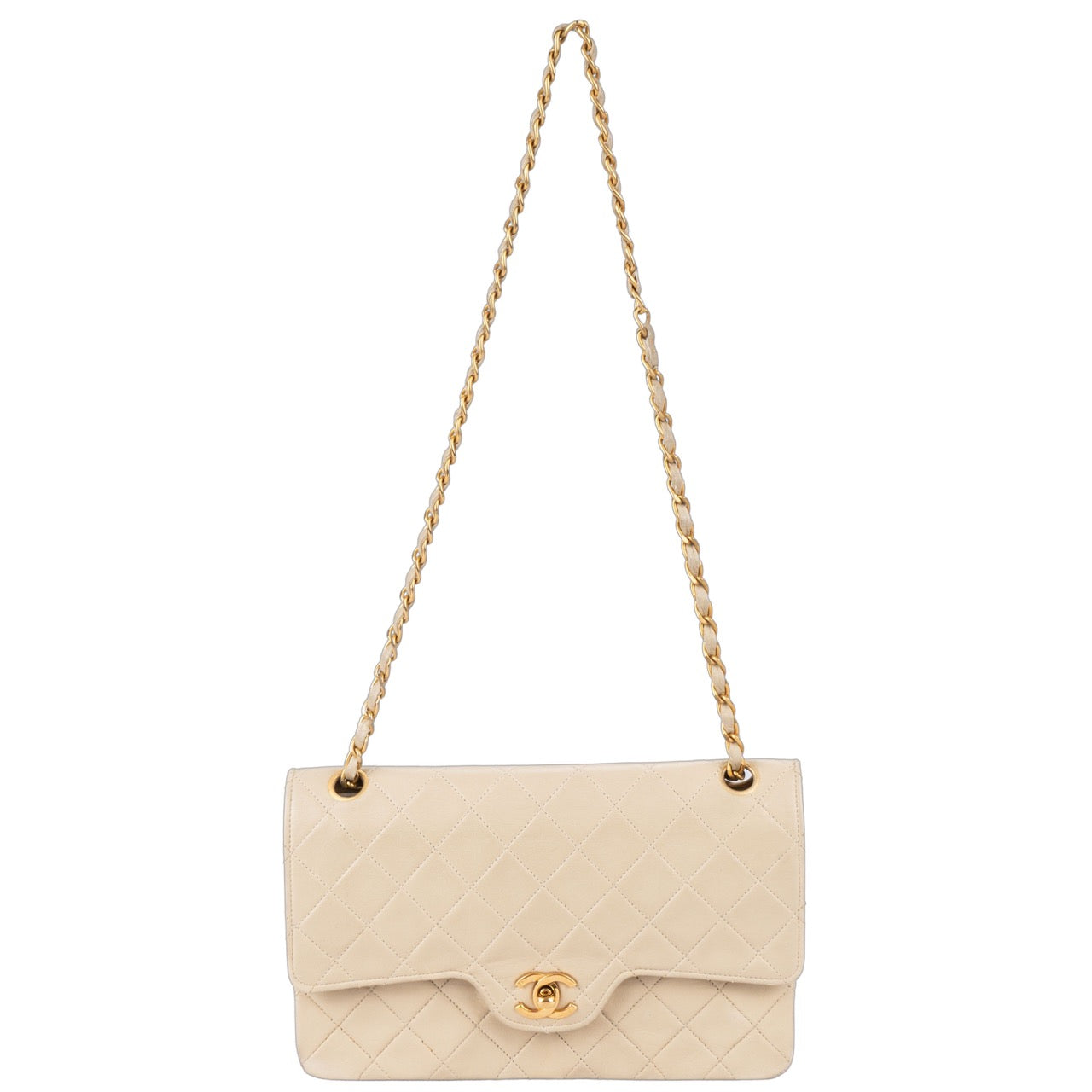 Chanel Quilted Lambskin 24K Gold Double Flap Bag