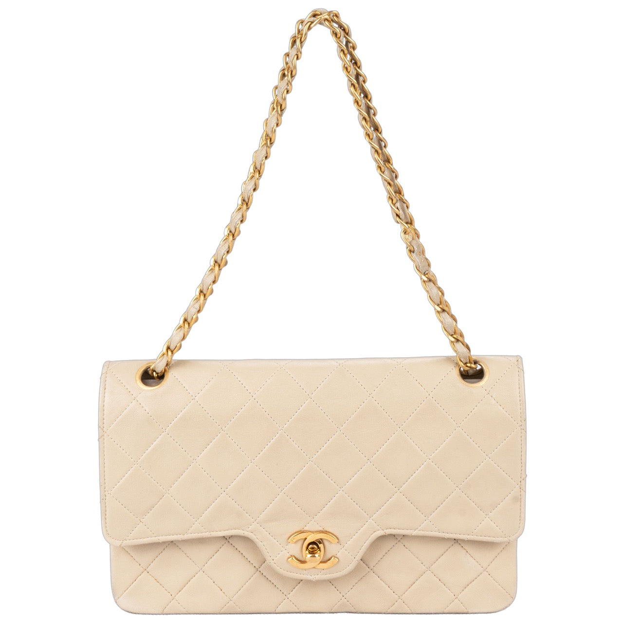 Chanel Quilted Lambskin 24K Gold Double Flap Bag
