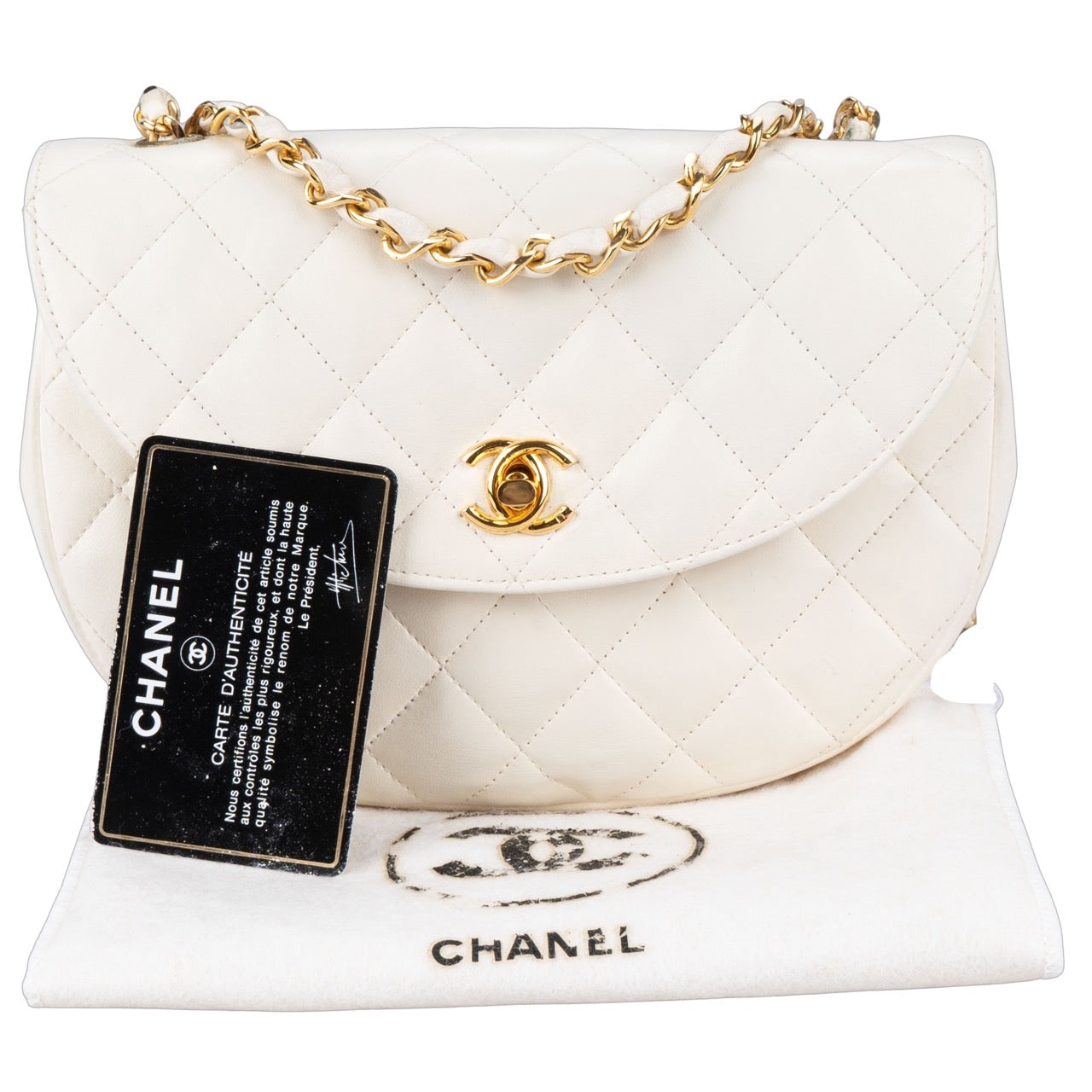 Chanel Quilted Lambskin 24K Gold Single Flap Crossbody Bag