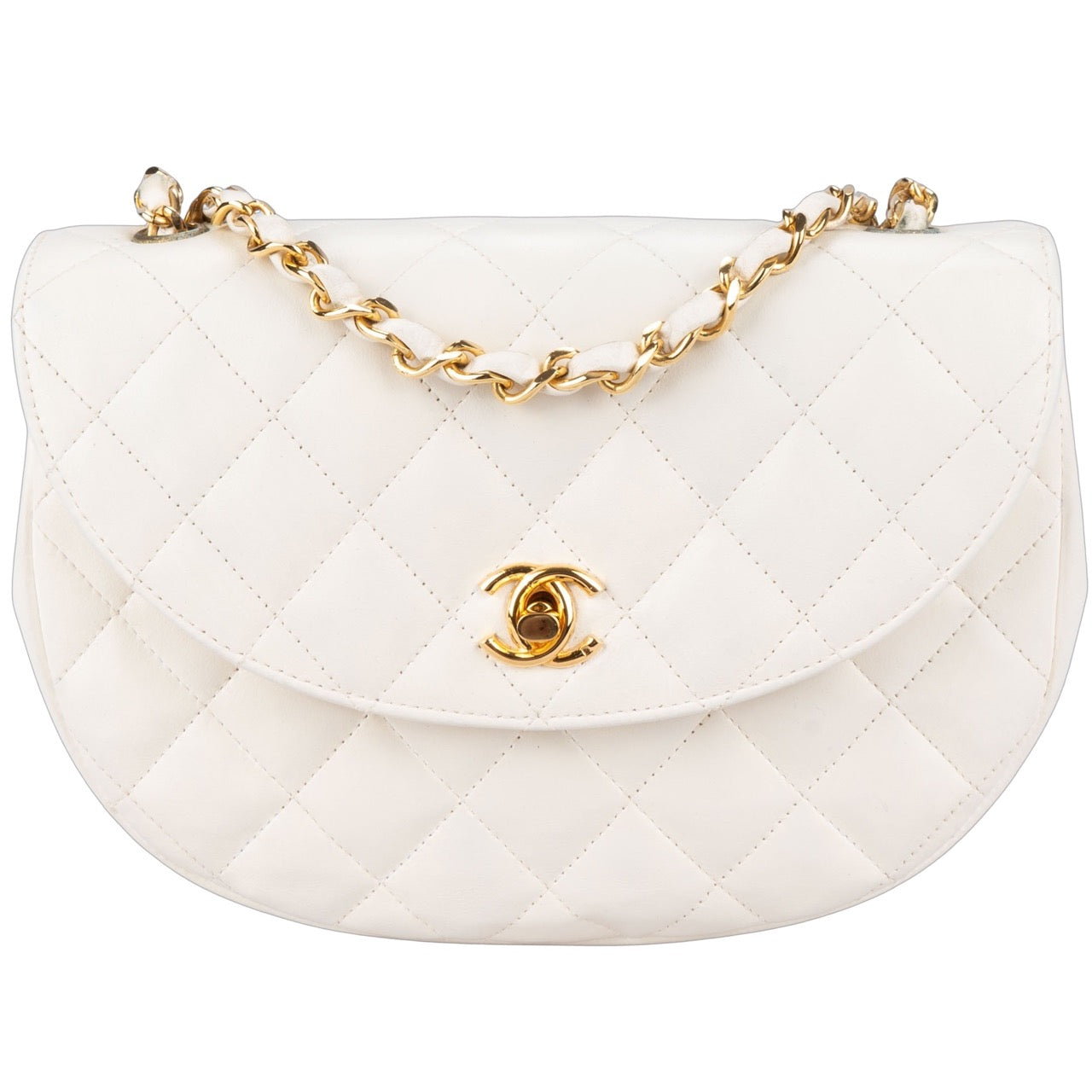 Chanel Quilted Lambskin 24K Gold Single Flap Crossbody Bag
