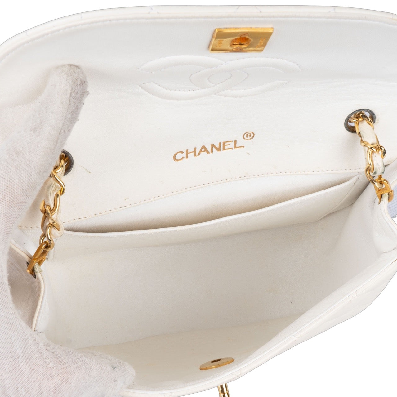 Chanel Quilted Lambskin 24K Gold Single Flap Crossbody Bag